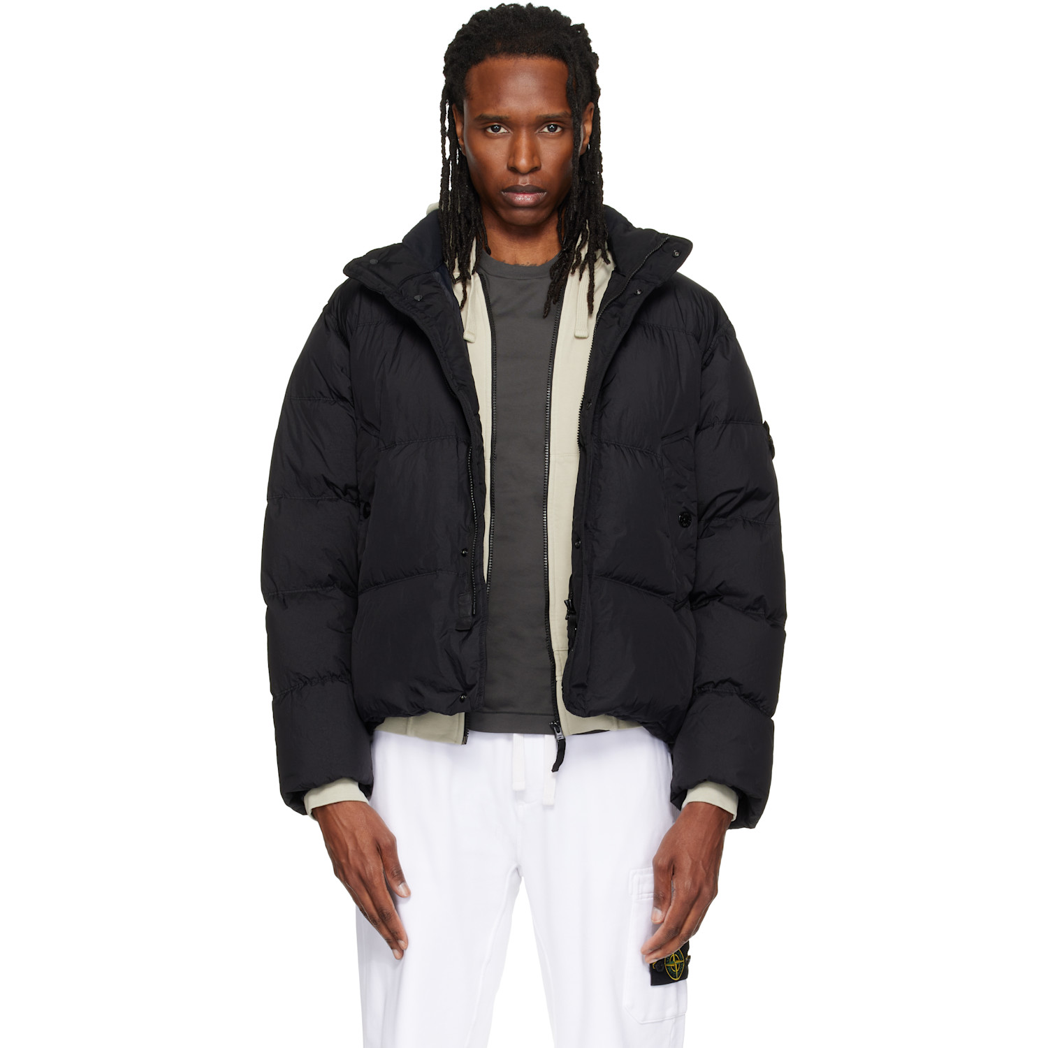 Stone Island Black 4100109 Crinkle Reps NY Down Jacket