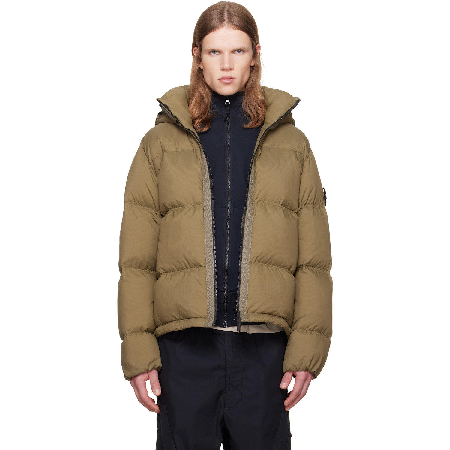 Stone Island Khaki 4100013 Matt Cordura Advanced Down Jacket