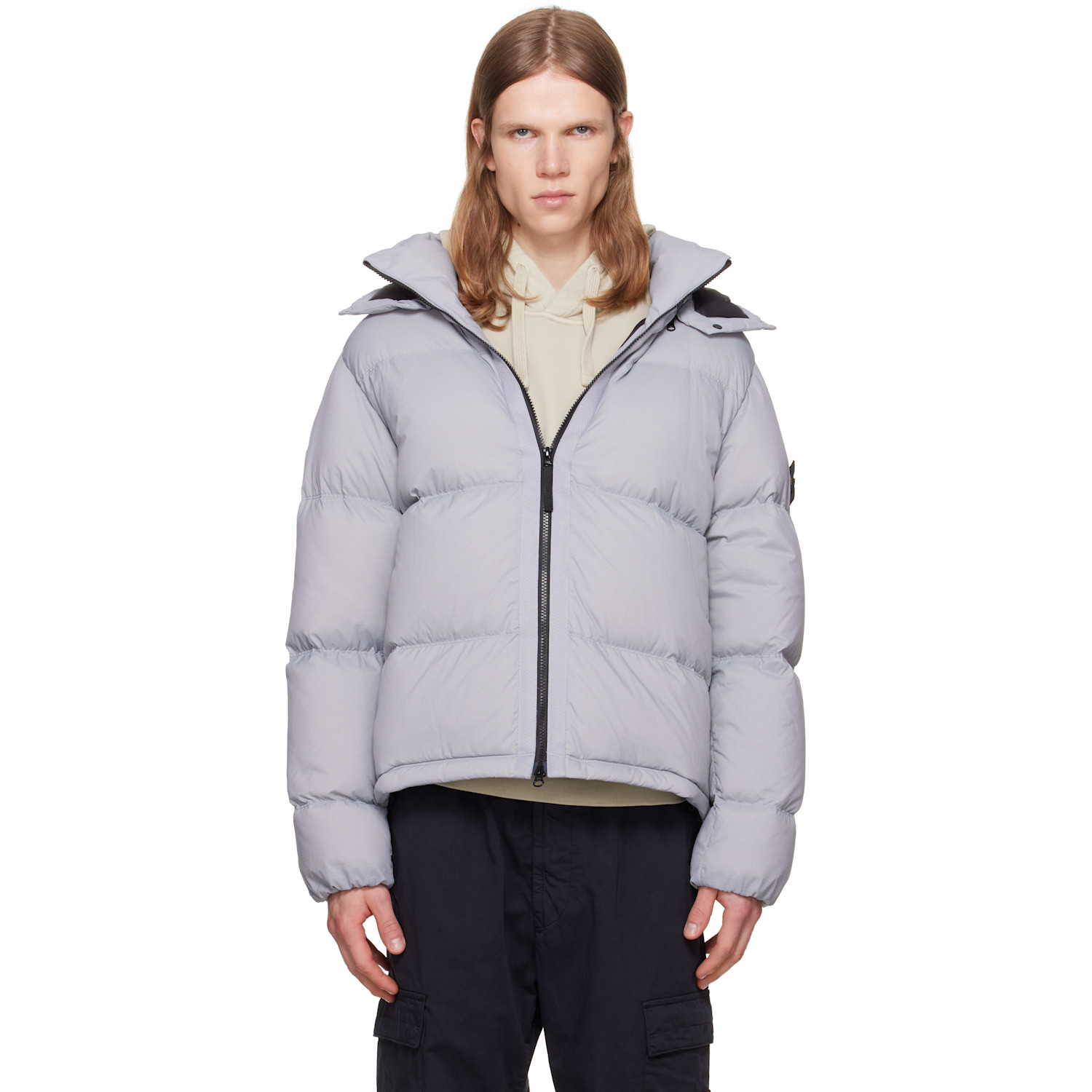 Stone Island Gray 4100013 Matt Ripstop Cordura Advanced Fabrics Down Jacket