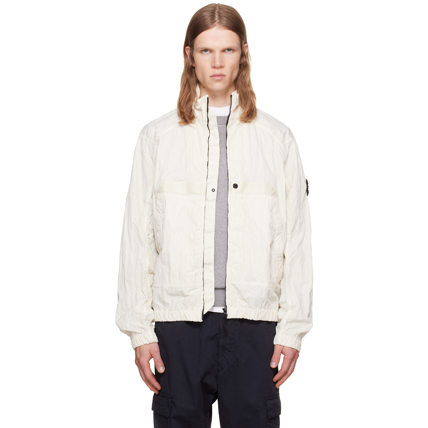 Stone Island Off-White Q100009 Warp Rip Nylon T-C Jacket