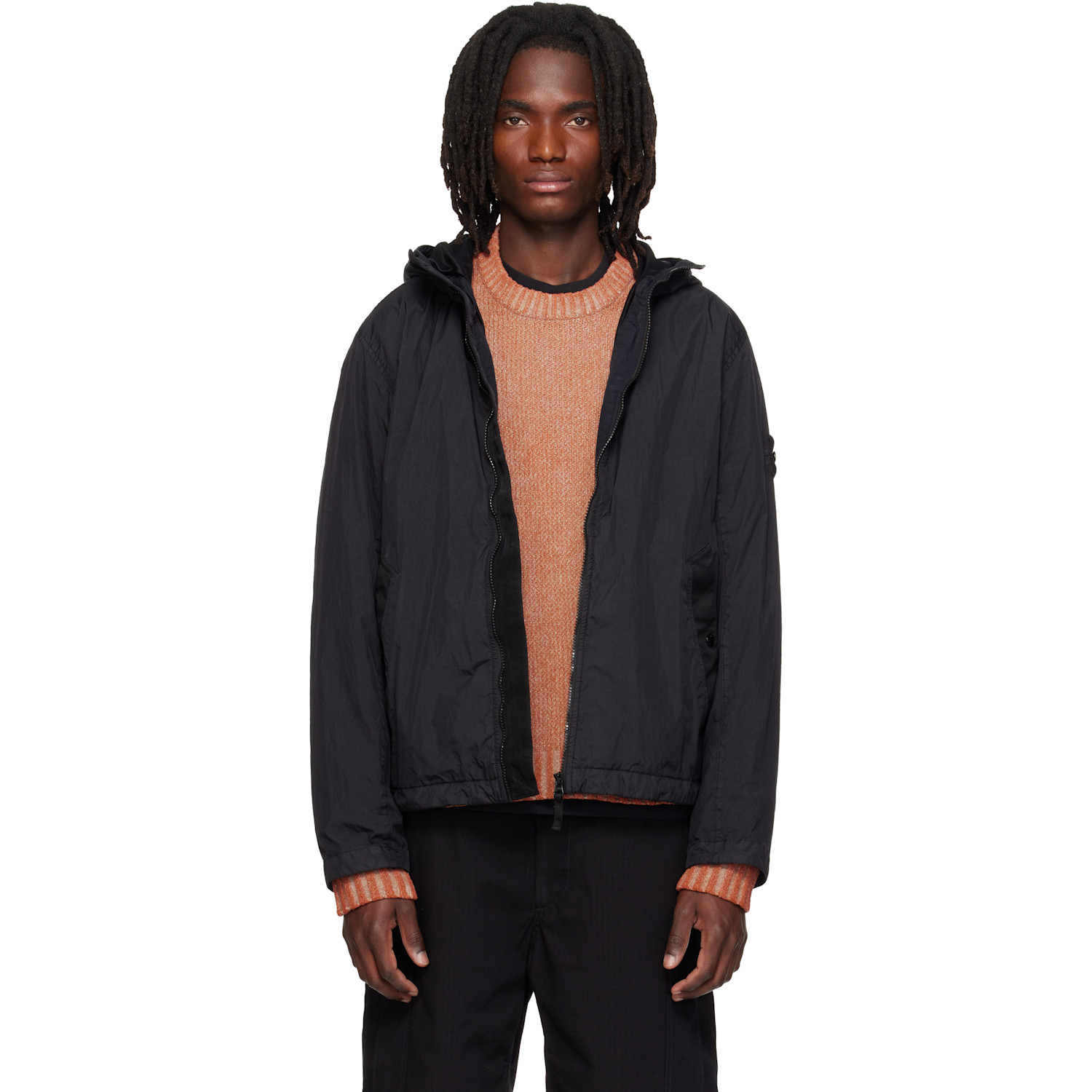 Stone Island Black 4100001 Crinkle Reps NY Jacket