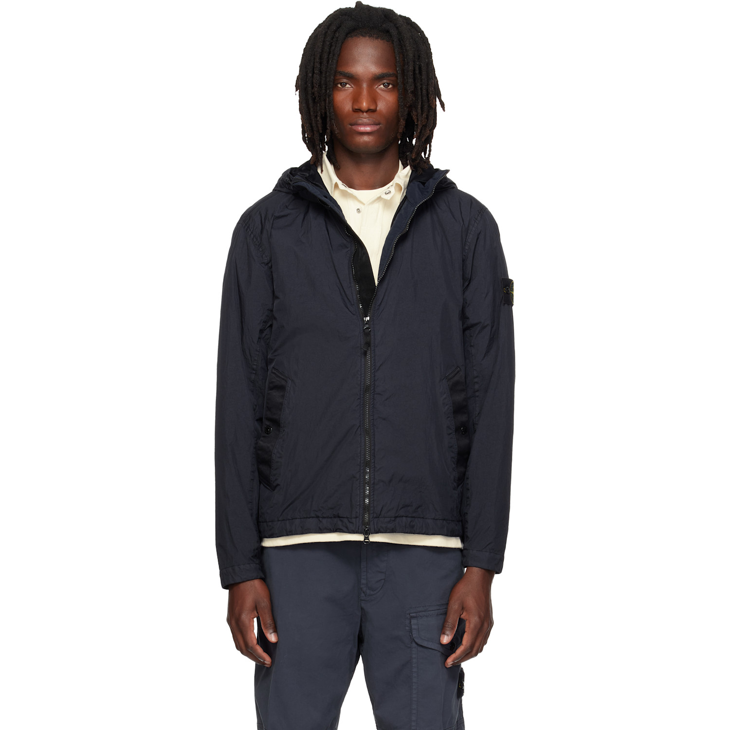 Stone Island Navy 4100001 Crinkle Reps NY Jacket