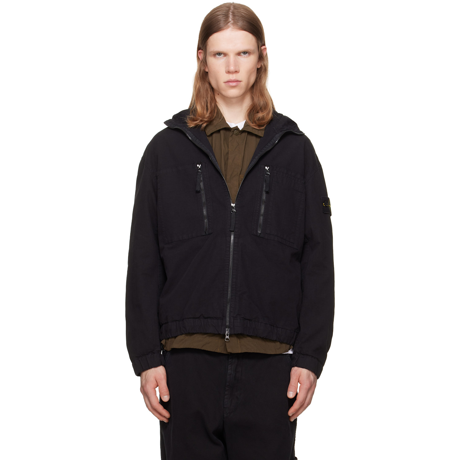Stone Island Black 1200011 Organic Cotton Ripstop Jacket