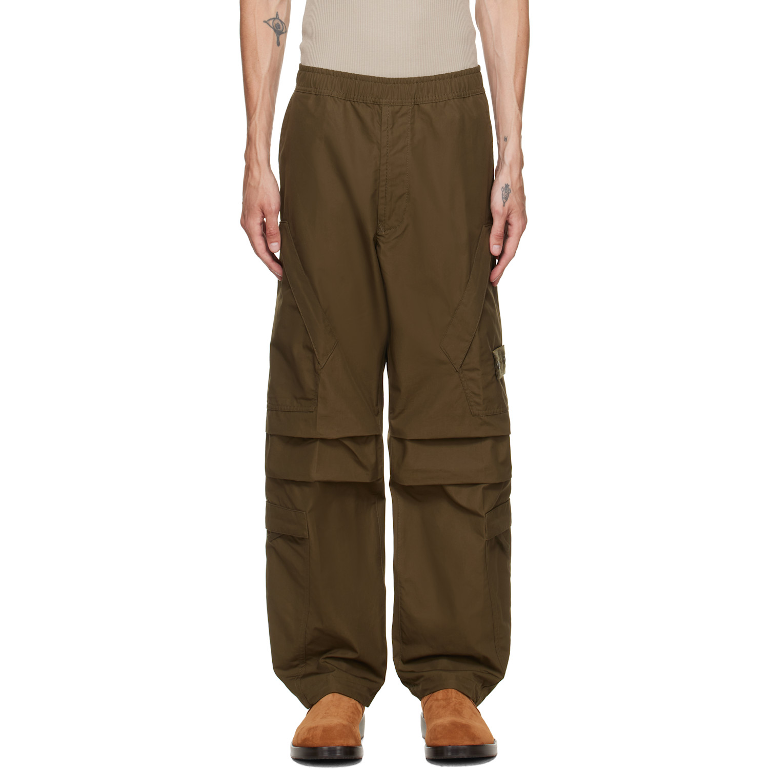 Stone Island Khaki 3100022 All-Weather Cotton Canvas_S.I. Ghost Cargo Pants
