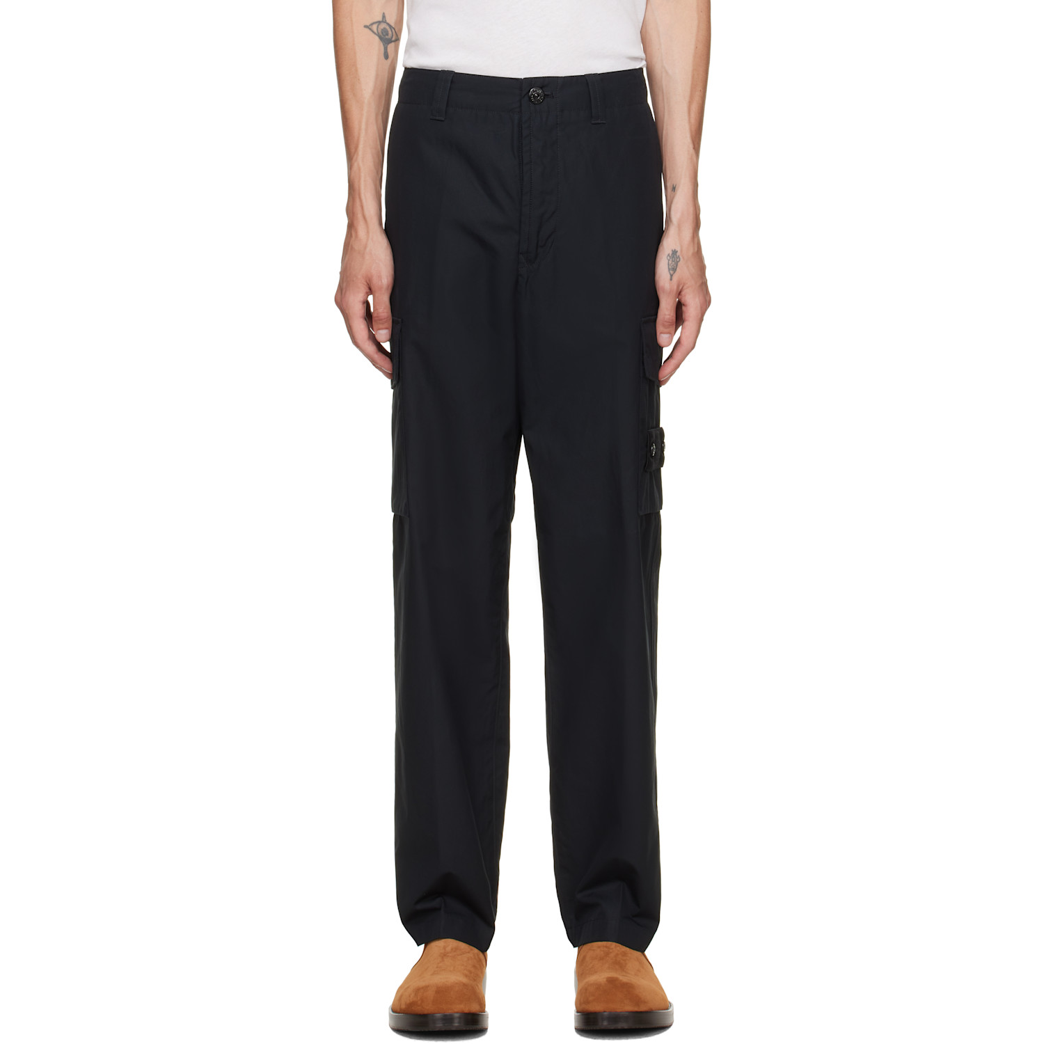 Stone Island Black 3100021 All-Weather Cotton Canvas_S.I. Ghost Cargo Pants