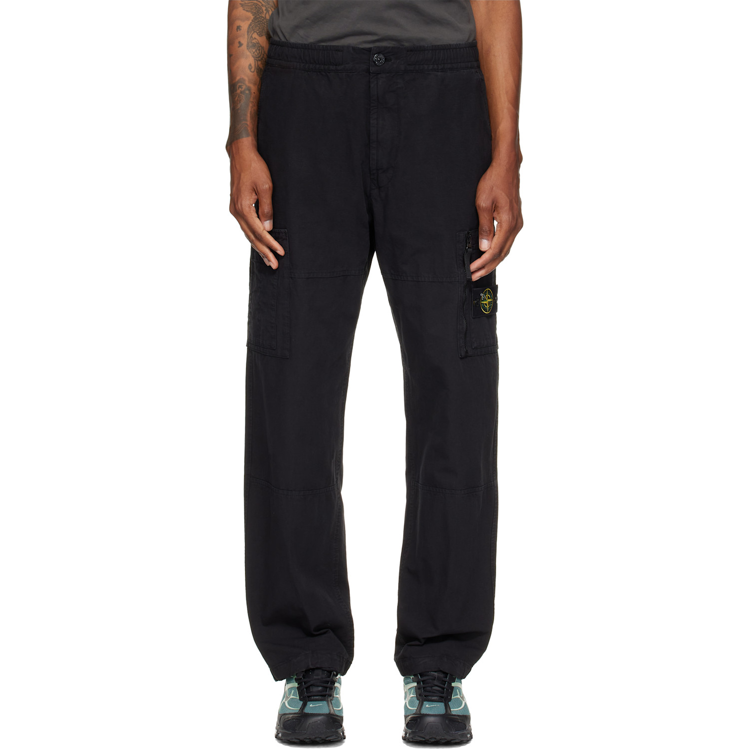 Stone Island Black 3100015 Organic Cotton Ripstop Cargo Pants