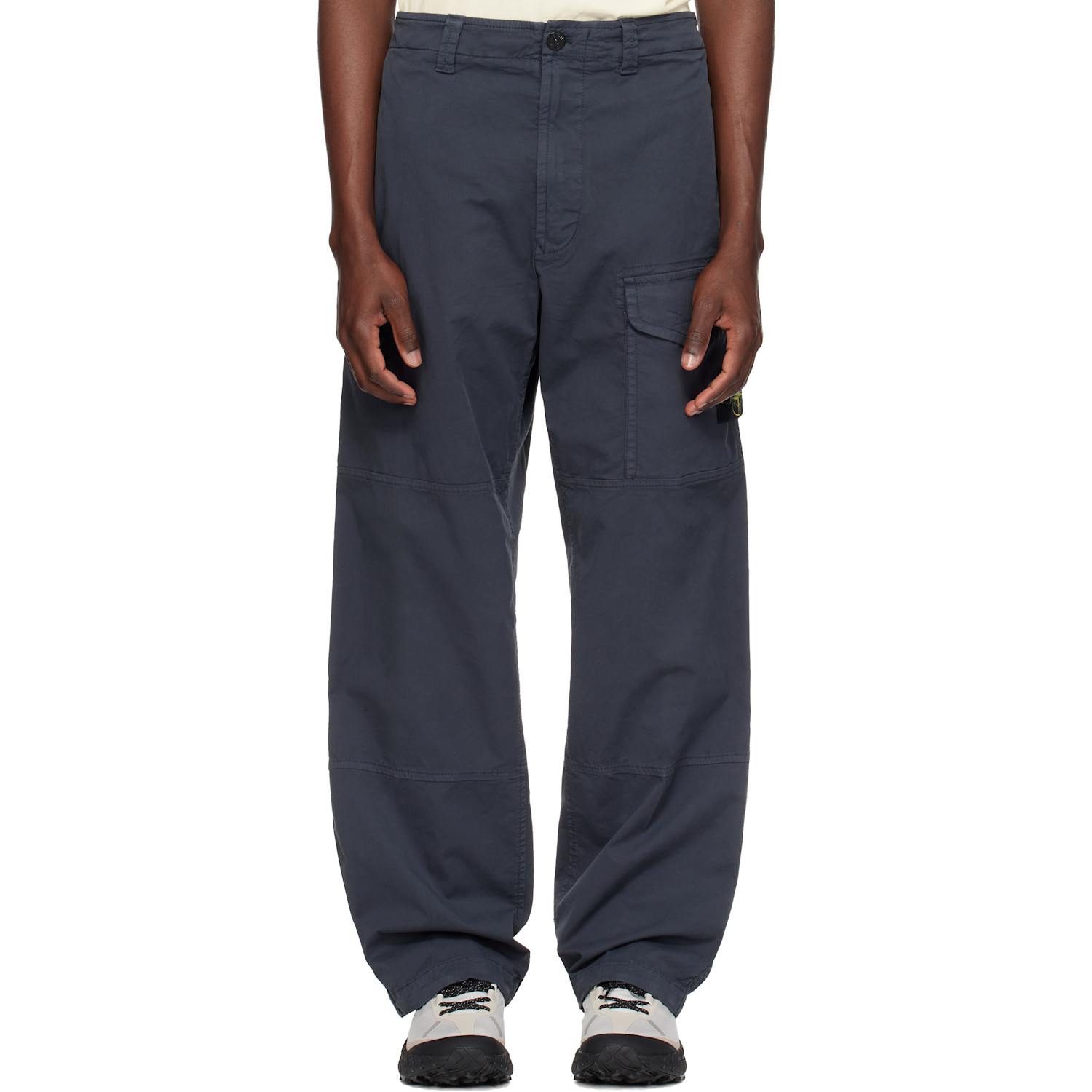 Stone Island Navy 3100002 Stretch Organic Cotton Twill Cargo Pants