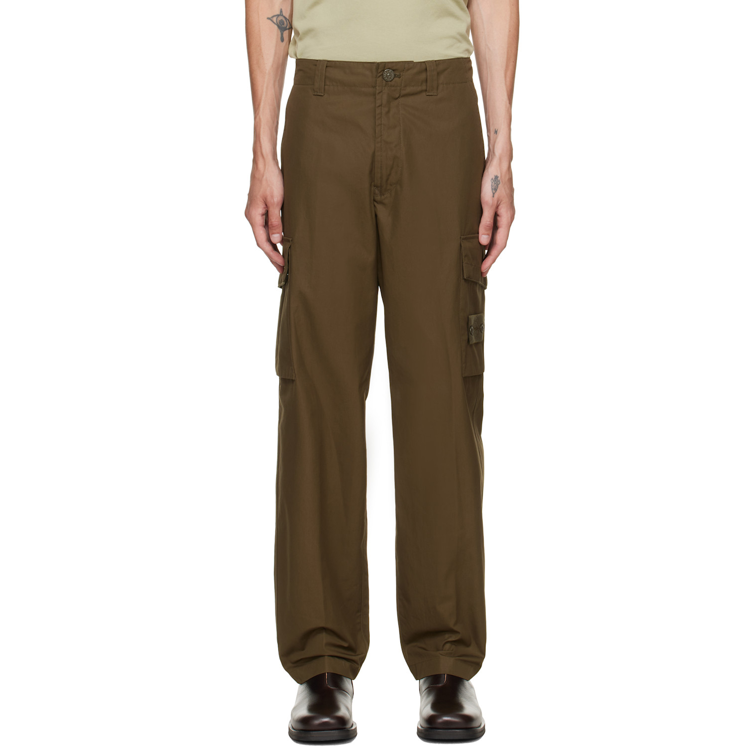 Stone Island Khaki 3100021 All-Weather Cotton Canvas_S.I. Ghost Cargo Pants