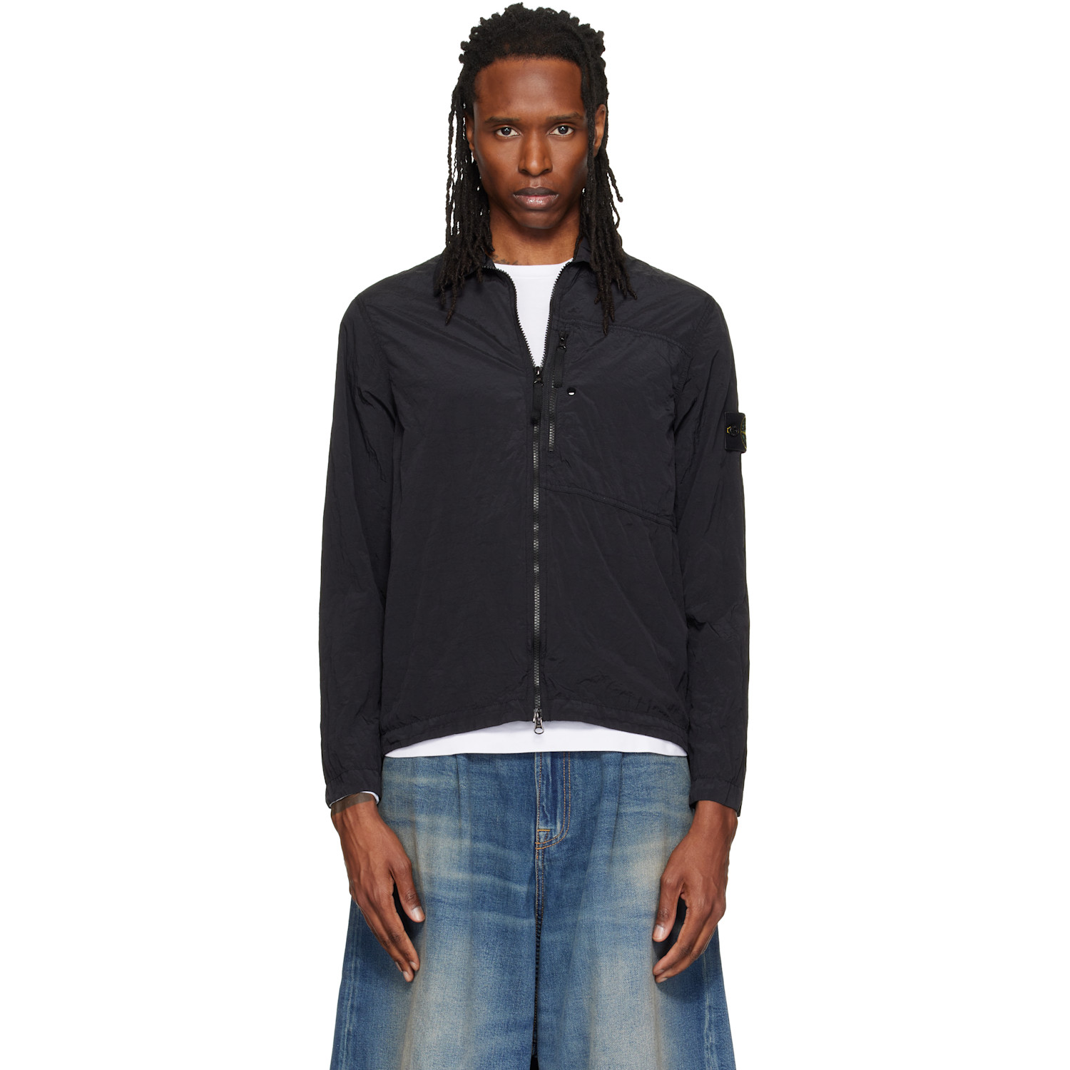 Stone Island Black 1200041 Nylon Metal Overshirt