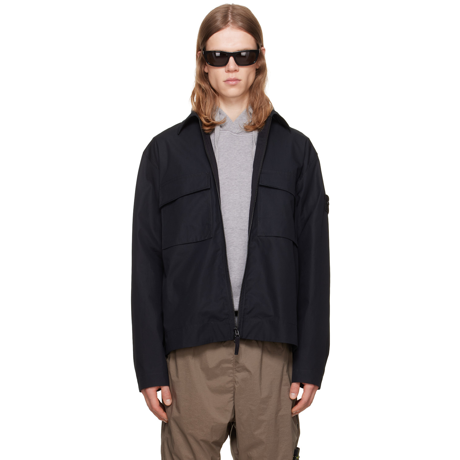 Stone Island Black 1200018 All-Weather Cotton Canvas Jacket