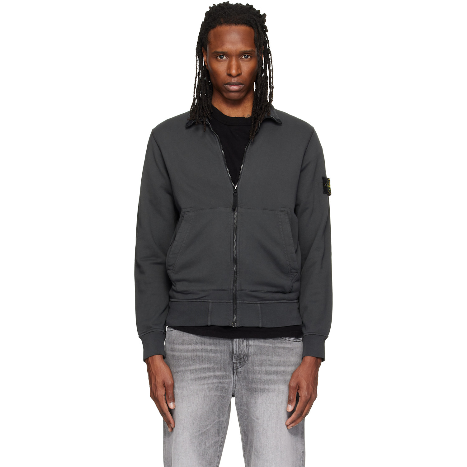 Stone Island Gray 6100063 Organic Cotton Jacket