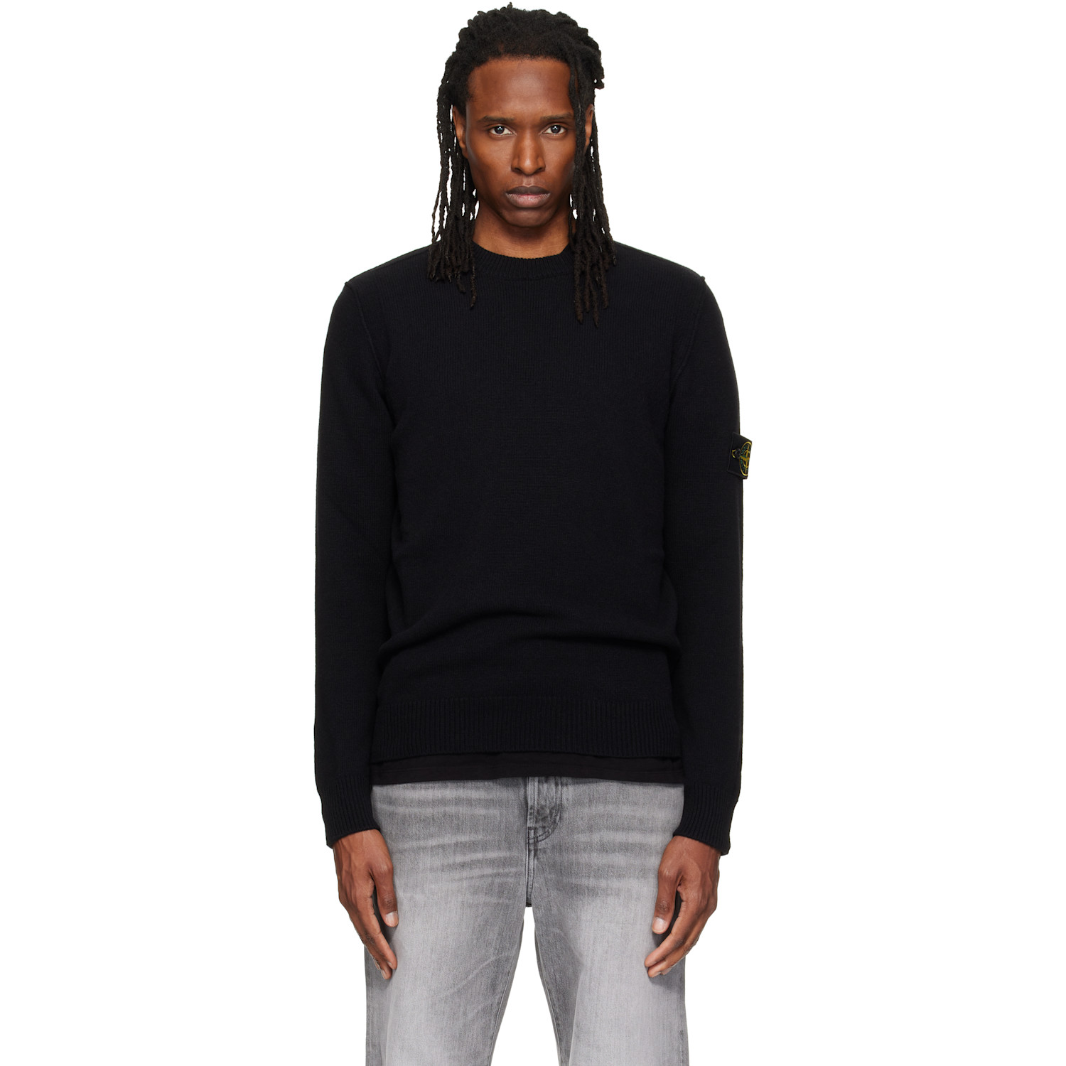 Stone Island Black 5100072 Lambswool Sweater