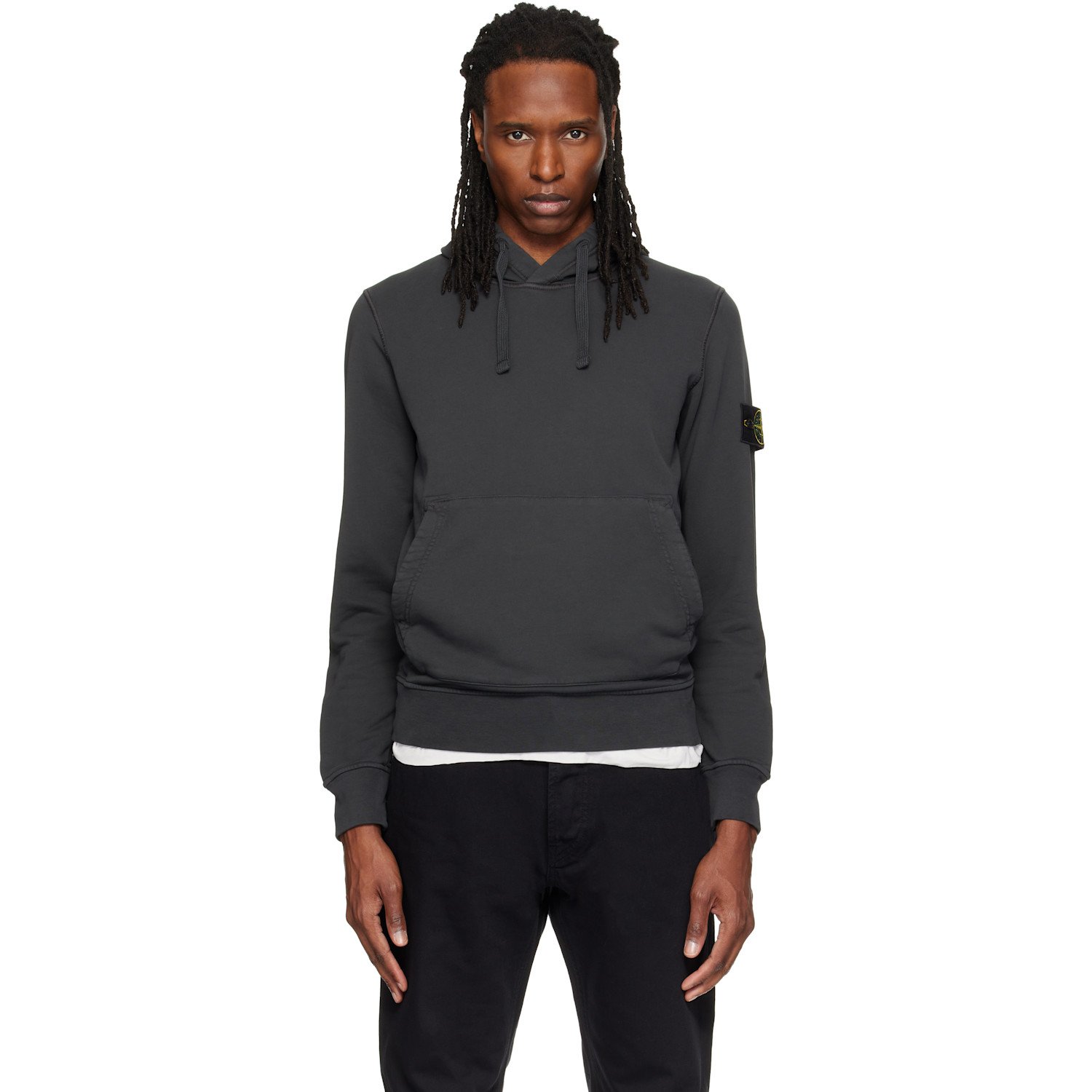 Stone Island Gray 6100062 Organic Cotton Hoodie