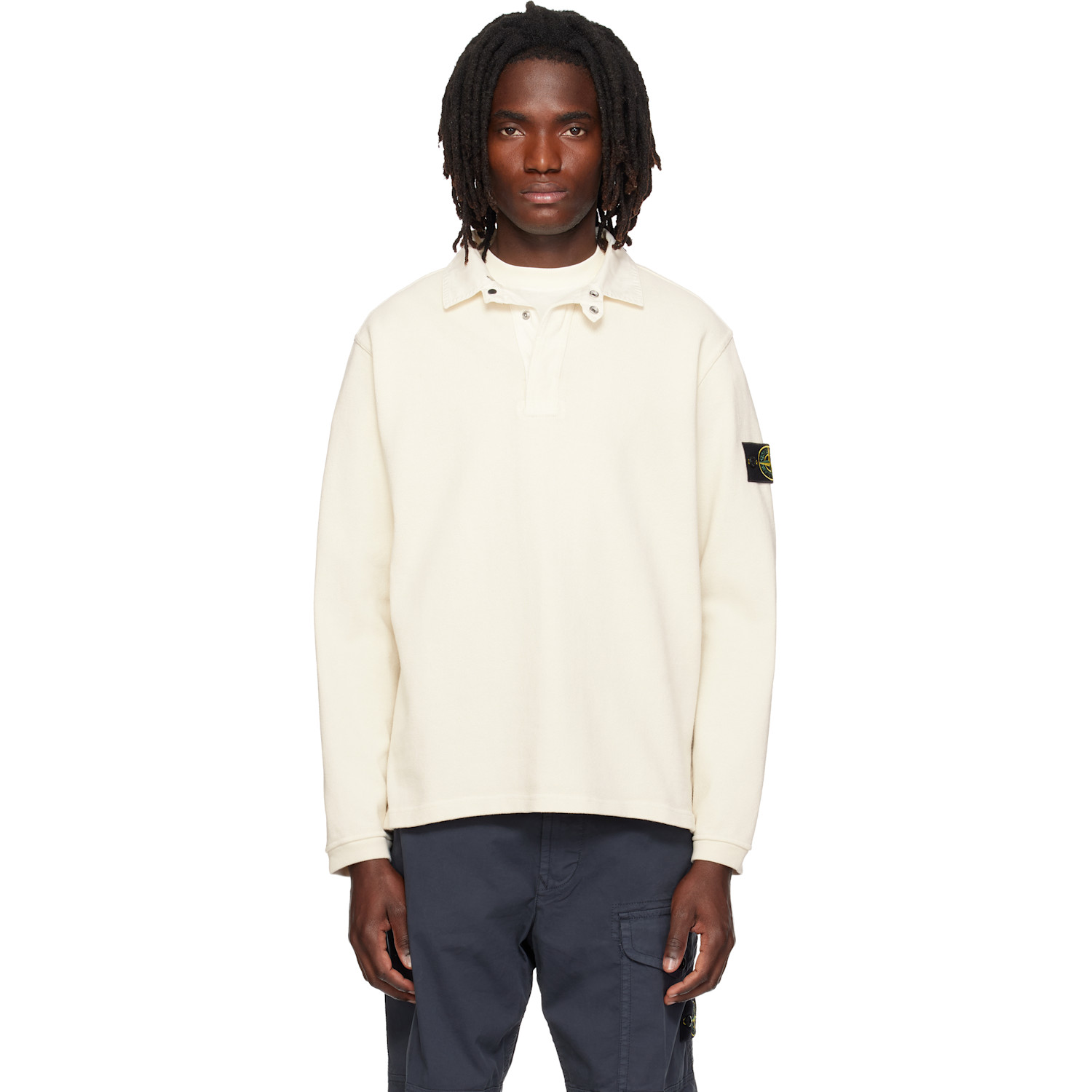Stone Island Off-White 6100001 Heavy Cotton Jersey Polo