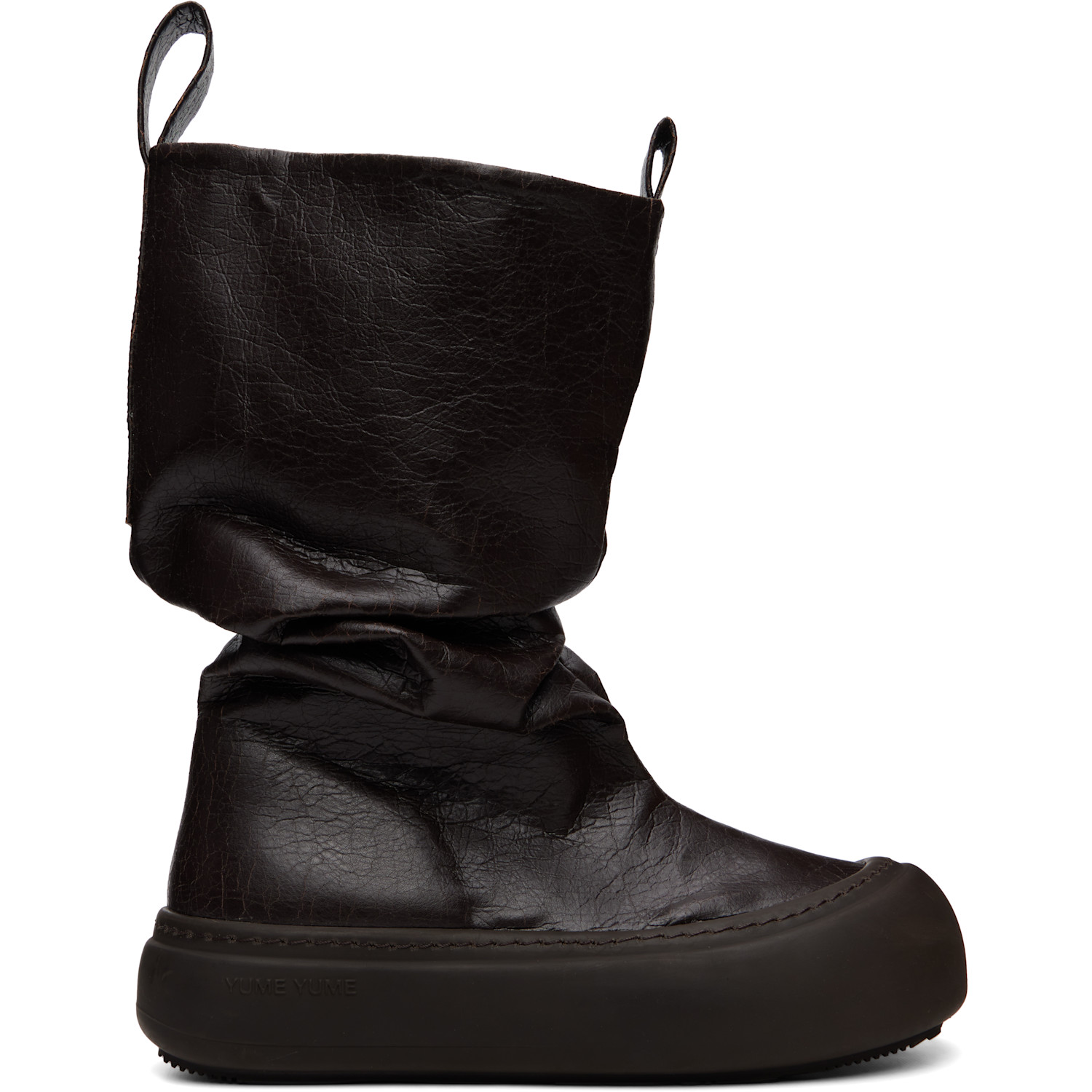 YUME YUME SSENSE Exclusive Brown Low Fisherman Chelsea Boots