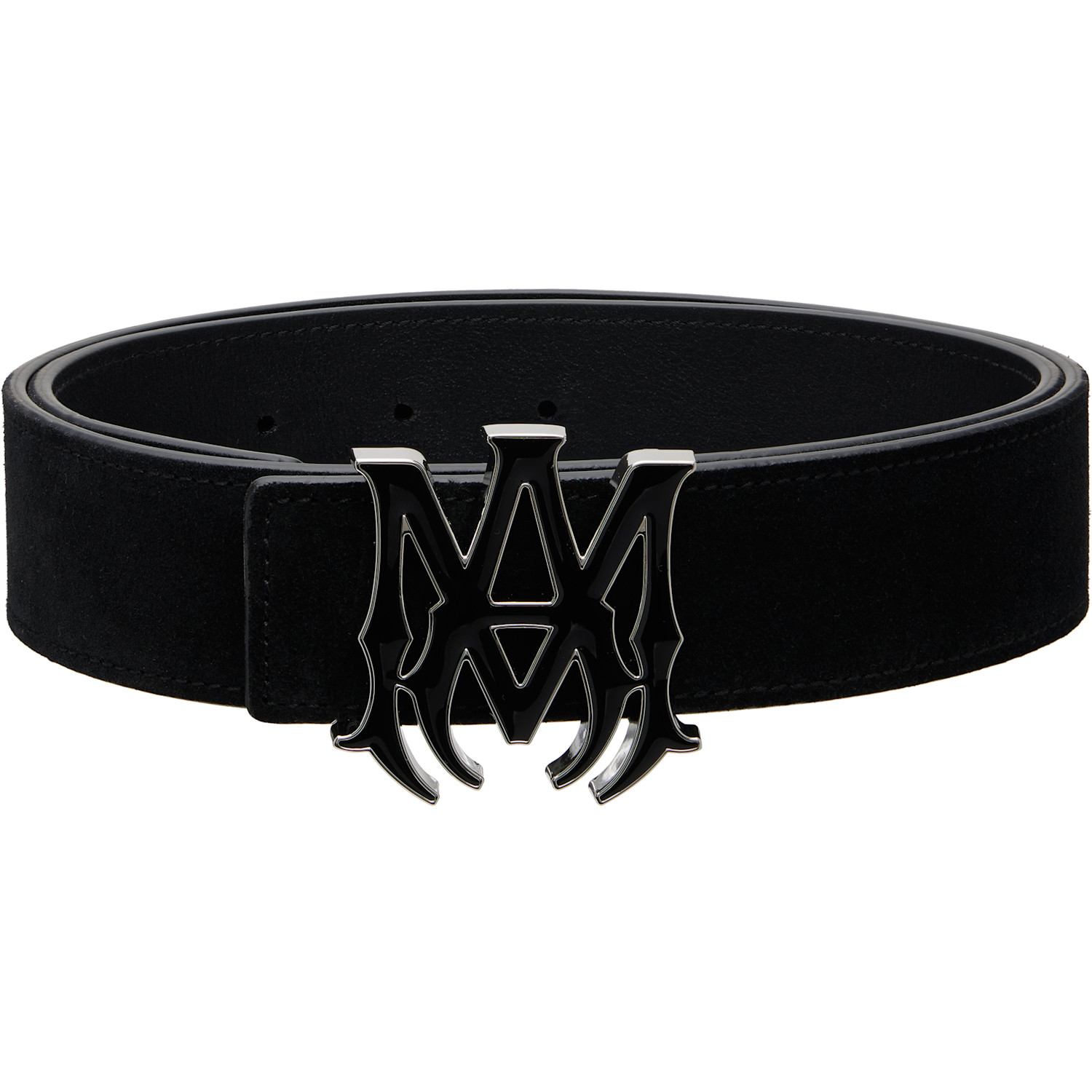 AMIRI Black 'MA' Suede 4cm Belt