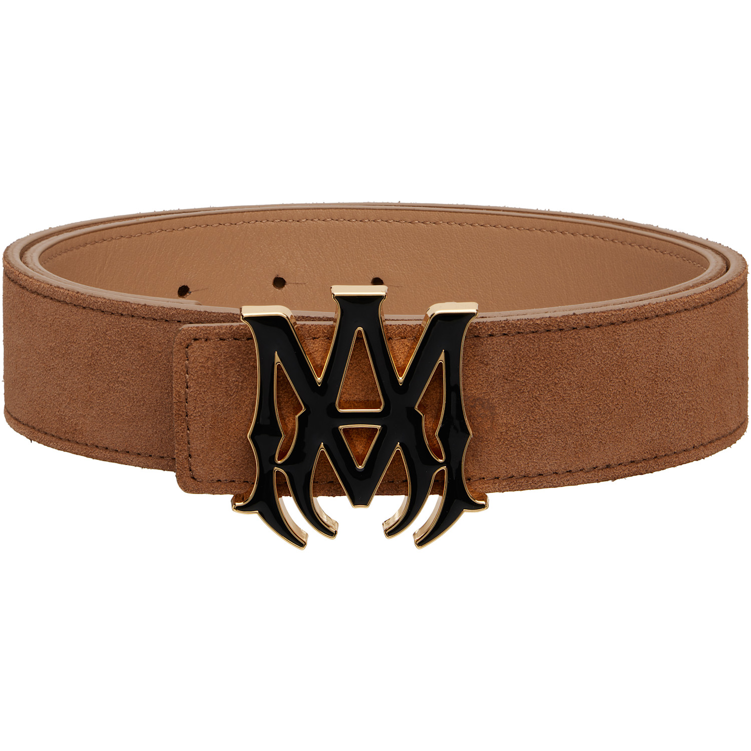 AMIRI Brown 'MA' Suede 4cm Belt