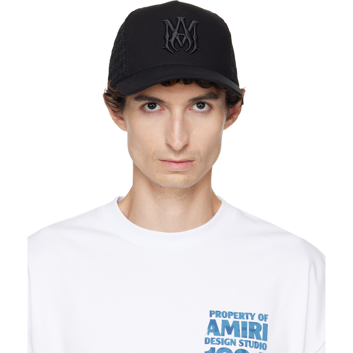 AMIRI Black Canvas MA Trucker Cap