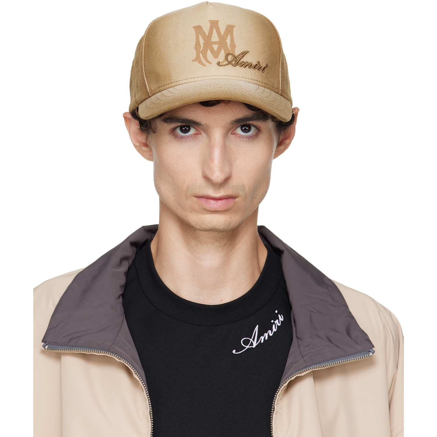 AMIRI Beige MA Script Baseball Cap