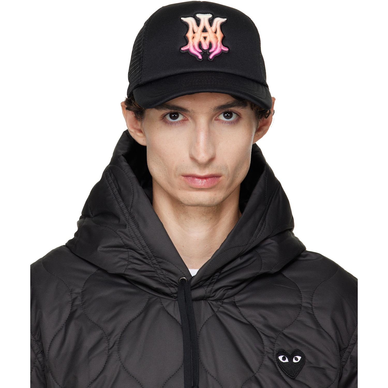 AMIRI Black MA Surf Trucker Cap