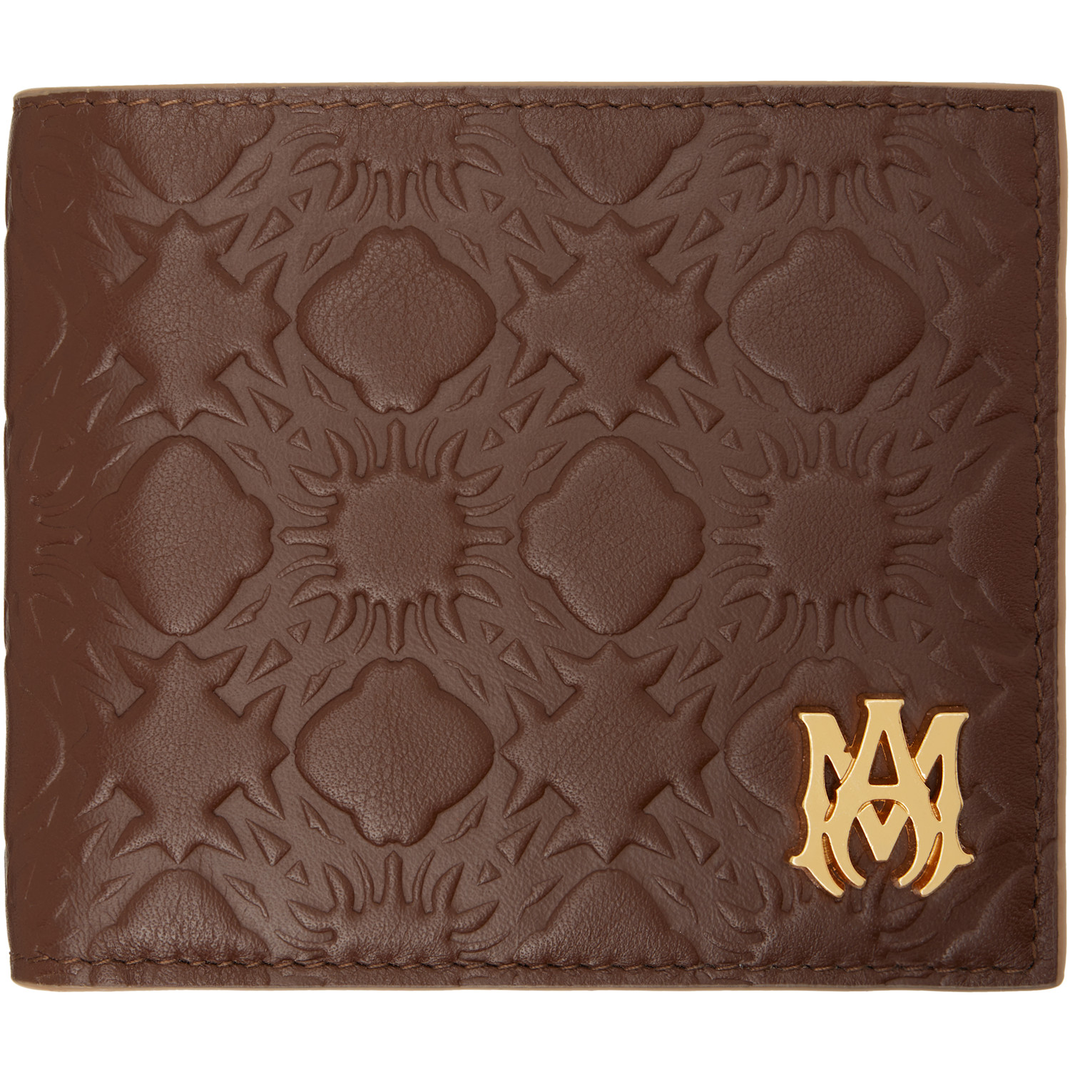 AMIRI Brown 'MA' Quad Leather Bifold Wallet