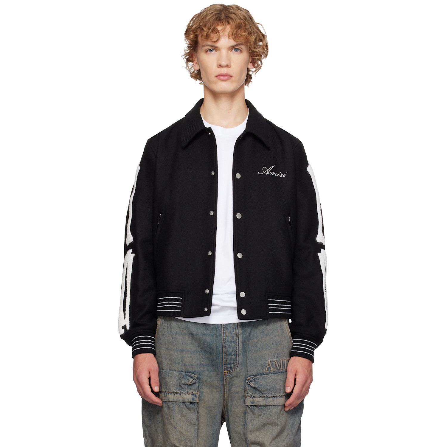 AMIRI Black Bones Bomber Jacket