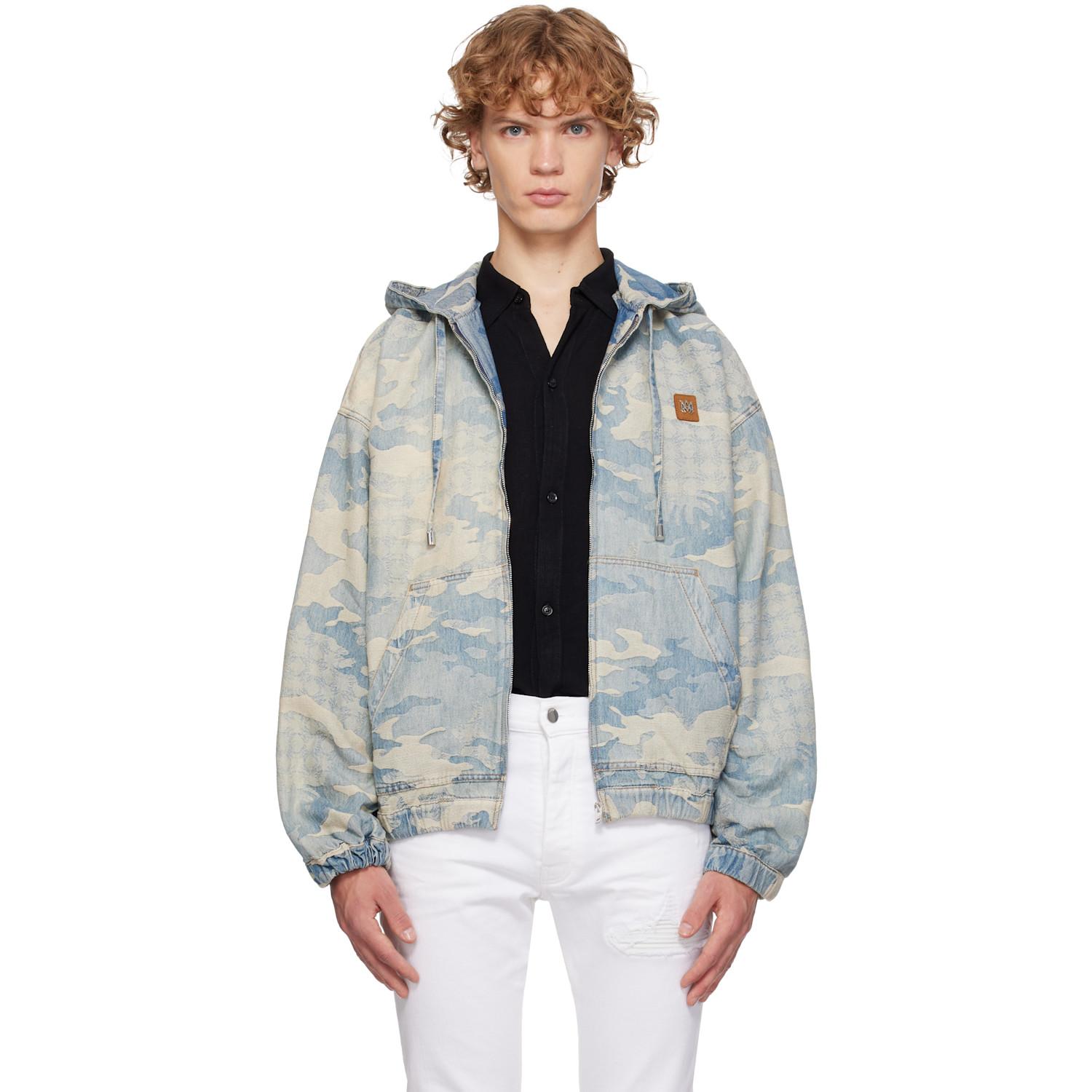 AMIRI Blue Camo Jacquard Denim Jacket