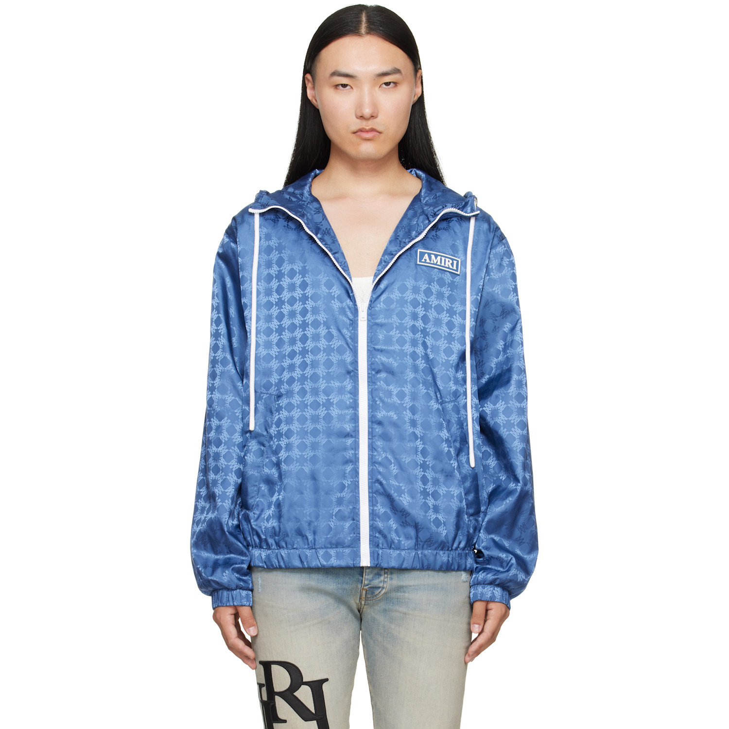 AMIRI Blue MA Quad Windbreaker Jacket