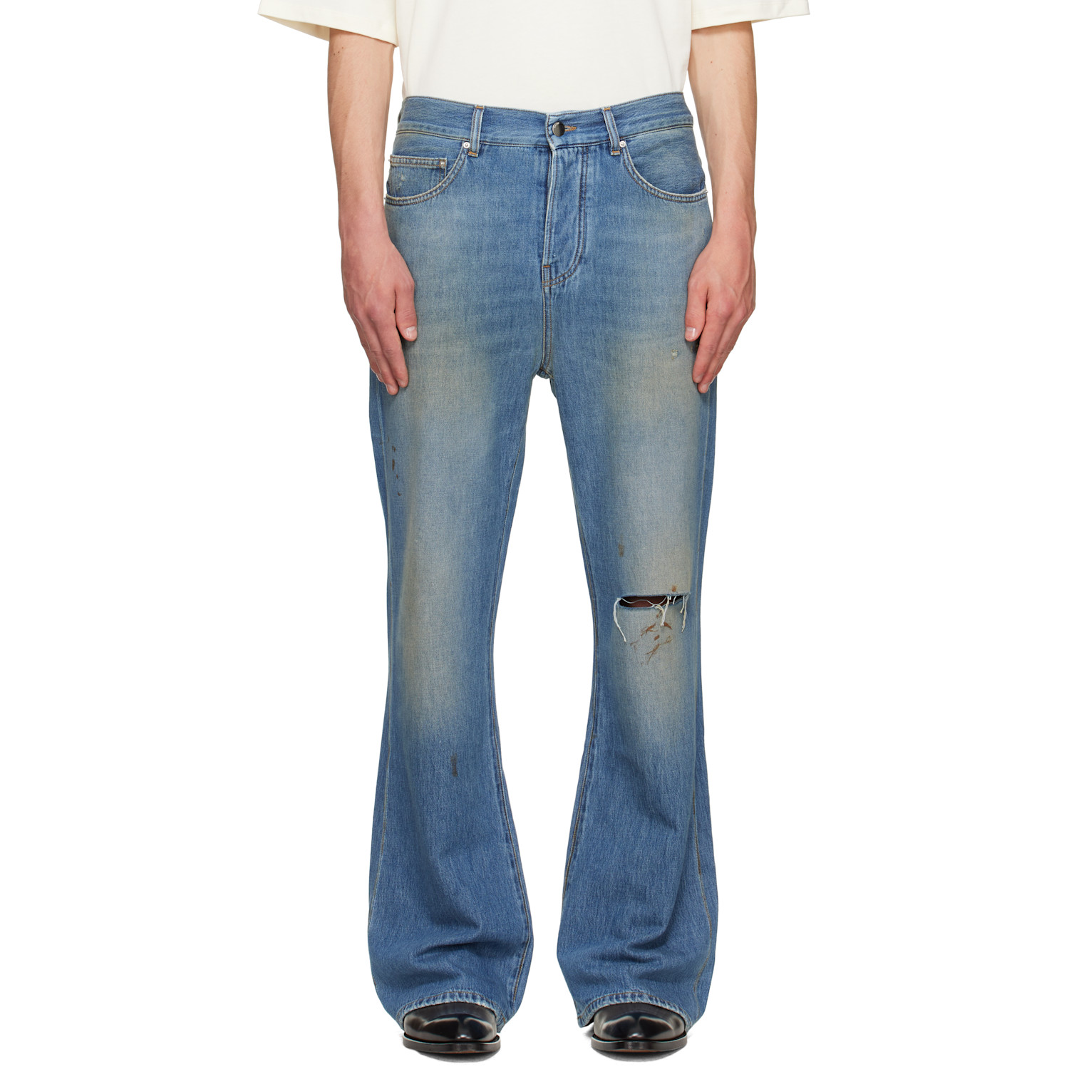 AMIRI Blue Slash Bootcut Jeans