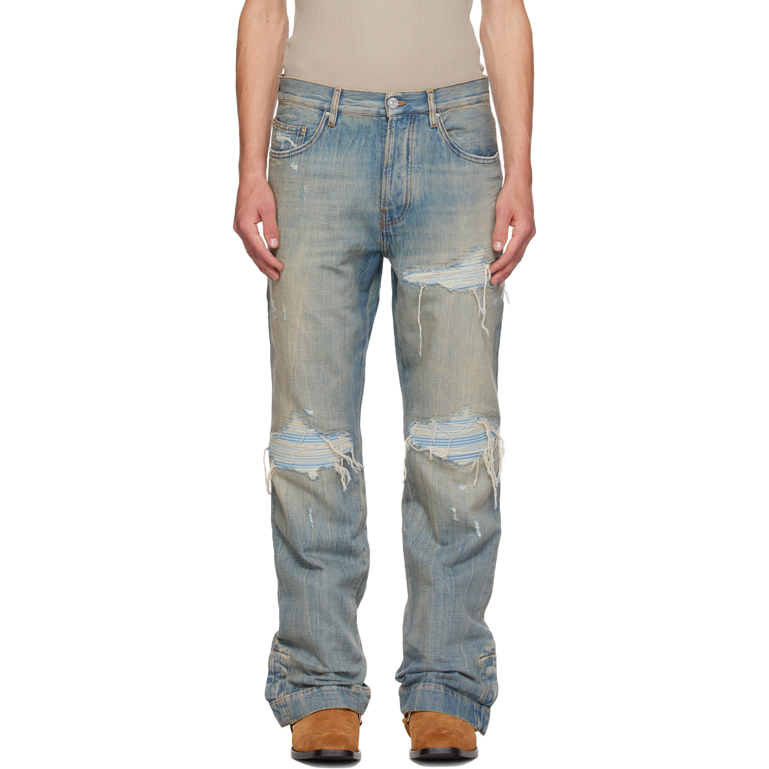 AMIRI Blue Straight Flare MX1 Jeans