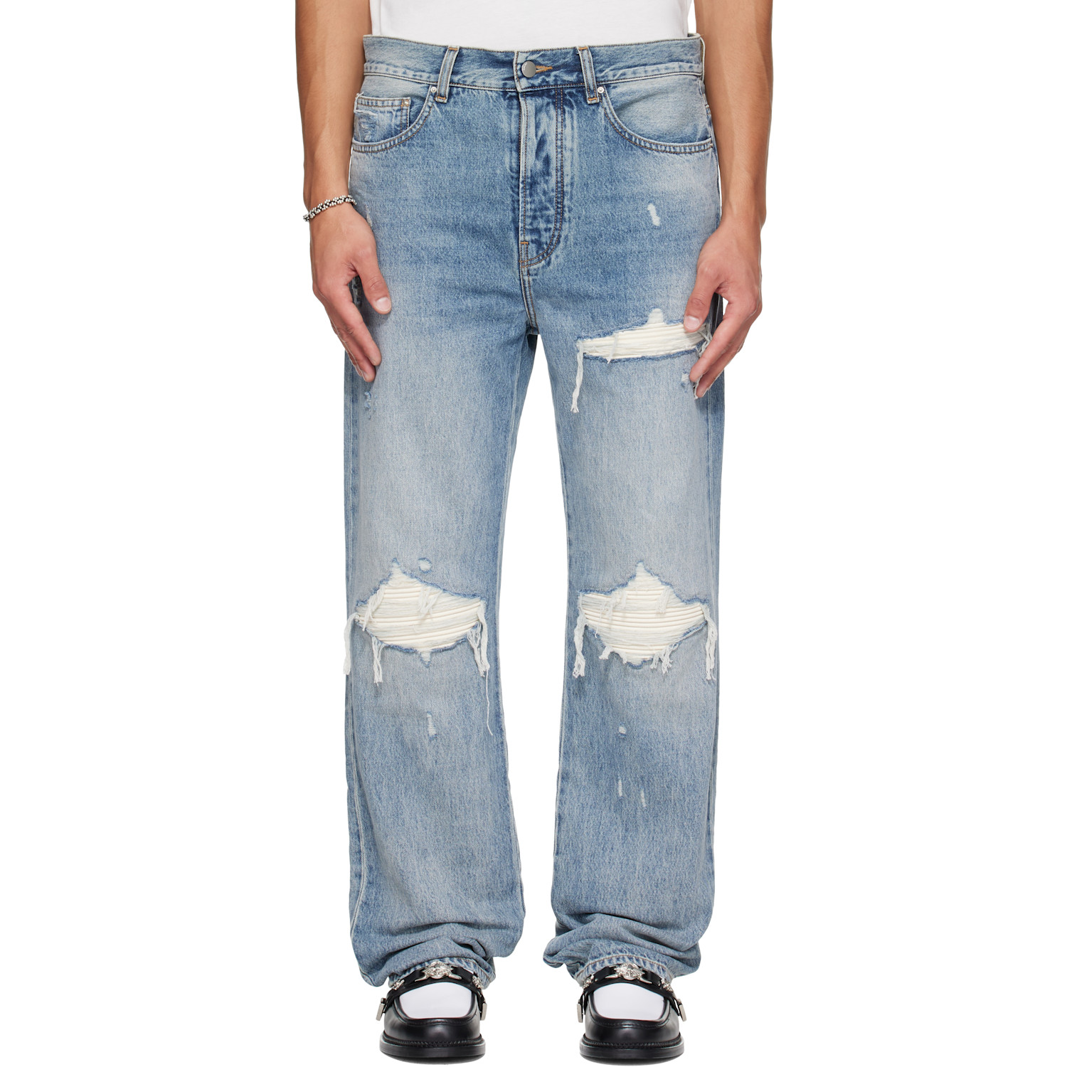 AMIRI Indigo Suede Straight MX1 Jeans