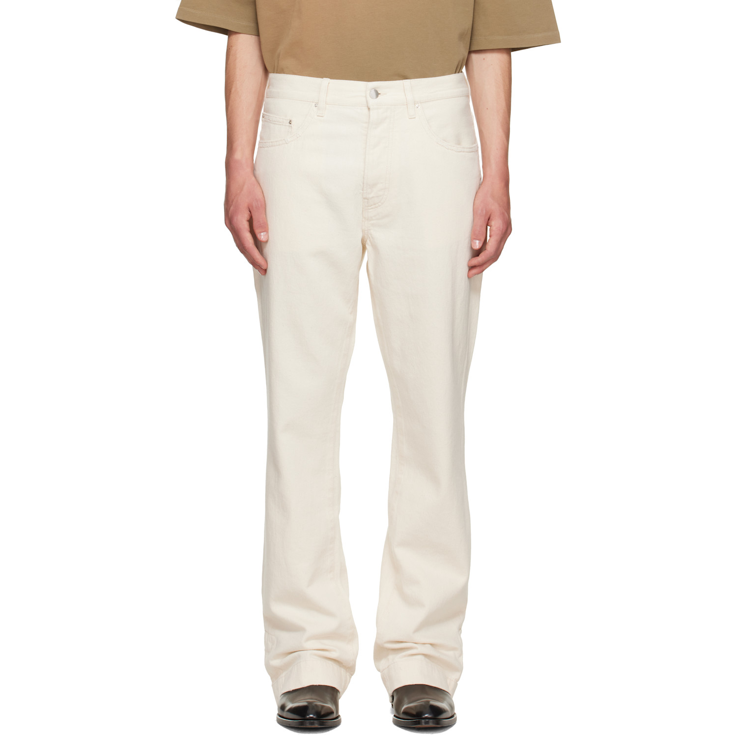 AMIRI Off-White Straight Flare Jeans