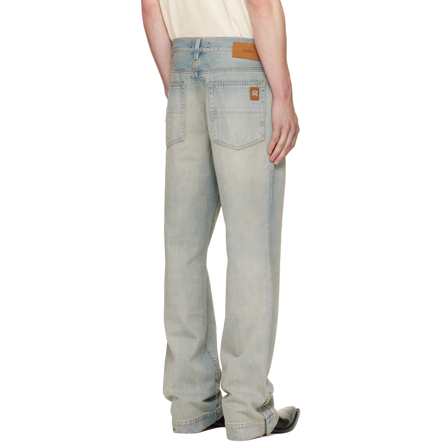  Amiri Blue Straight Flare Jeans 