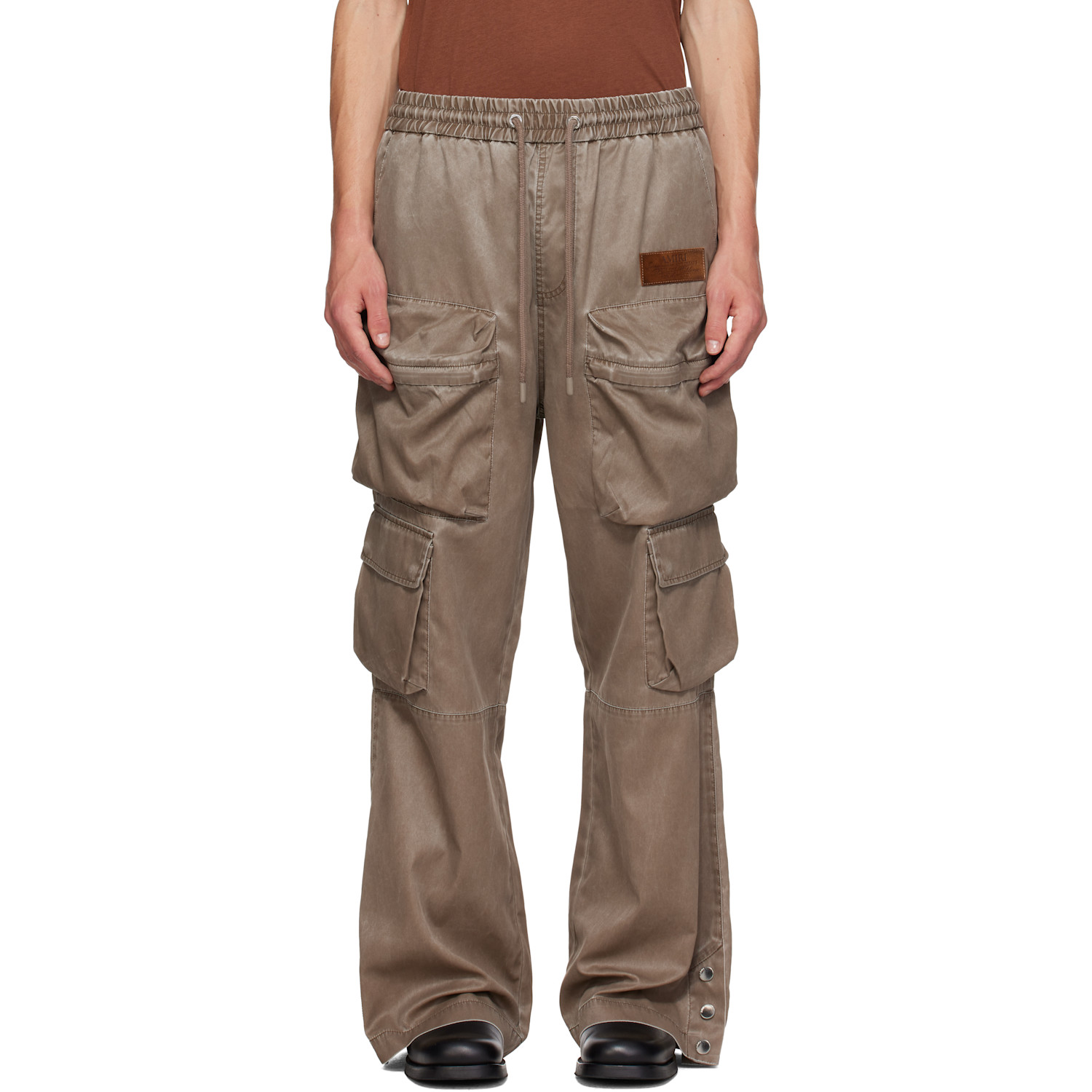 AMIRI Brown Drawstring Nylon Cargo Pants