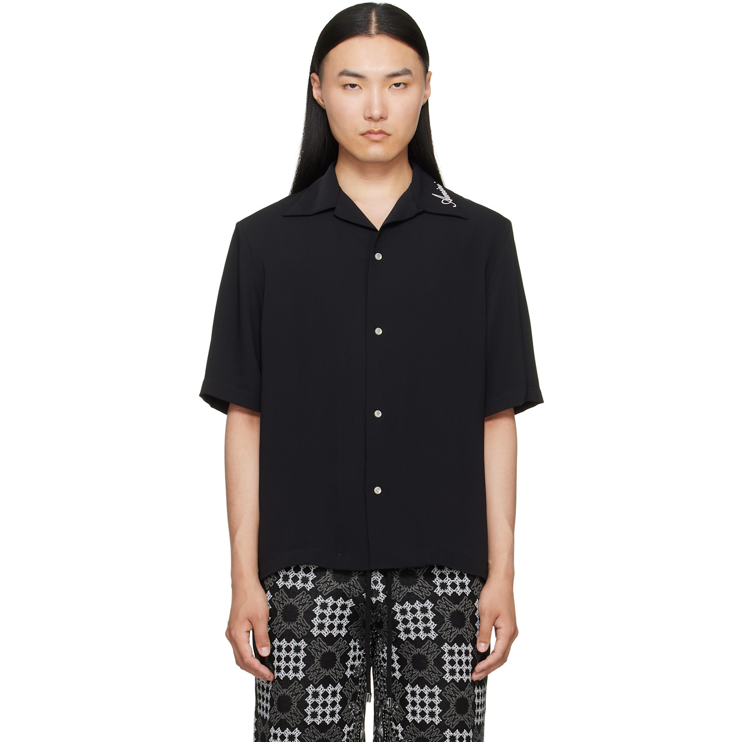 AMIRI Black 'Amiri' Camp Shirt