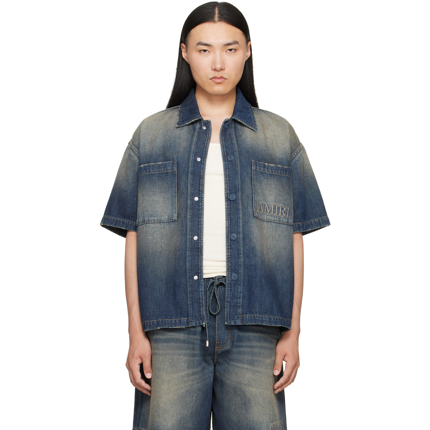 AMIRI Blue 'Amiri' Denim Shirt