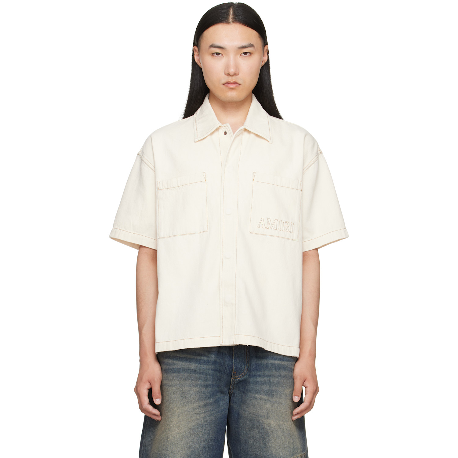 AMIRI Off-White 'Amiri' Denim Shirt