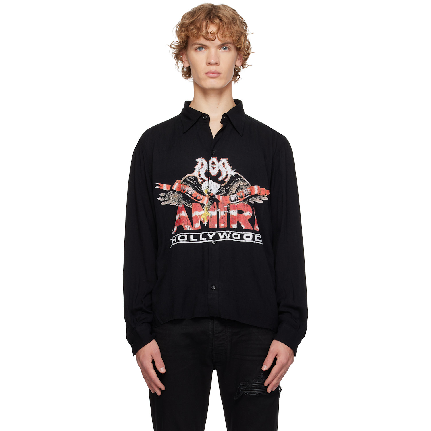 AMIRI Black Ma Eagle Long Sleeve Shirt
