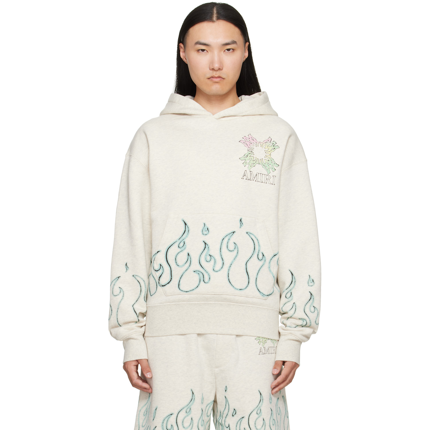 AMIRI Off-White MA Quad Flames Oversized Hoodie