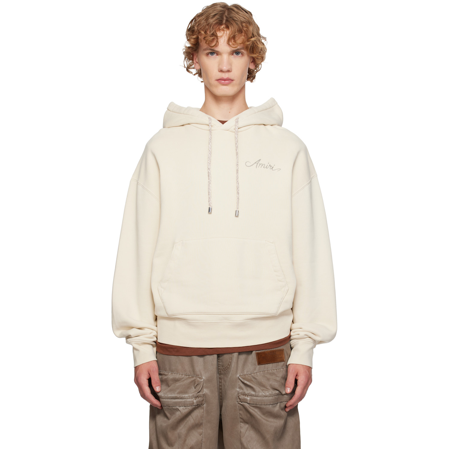 AMIRI Beige MA Quad Checkerboard Hoodie