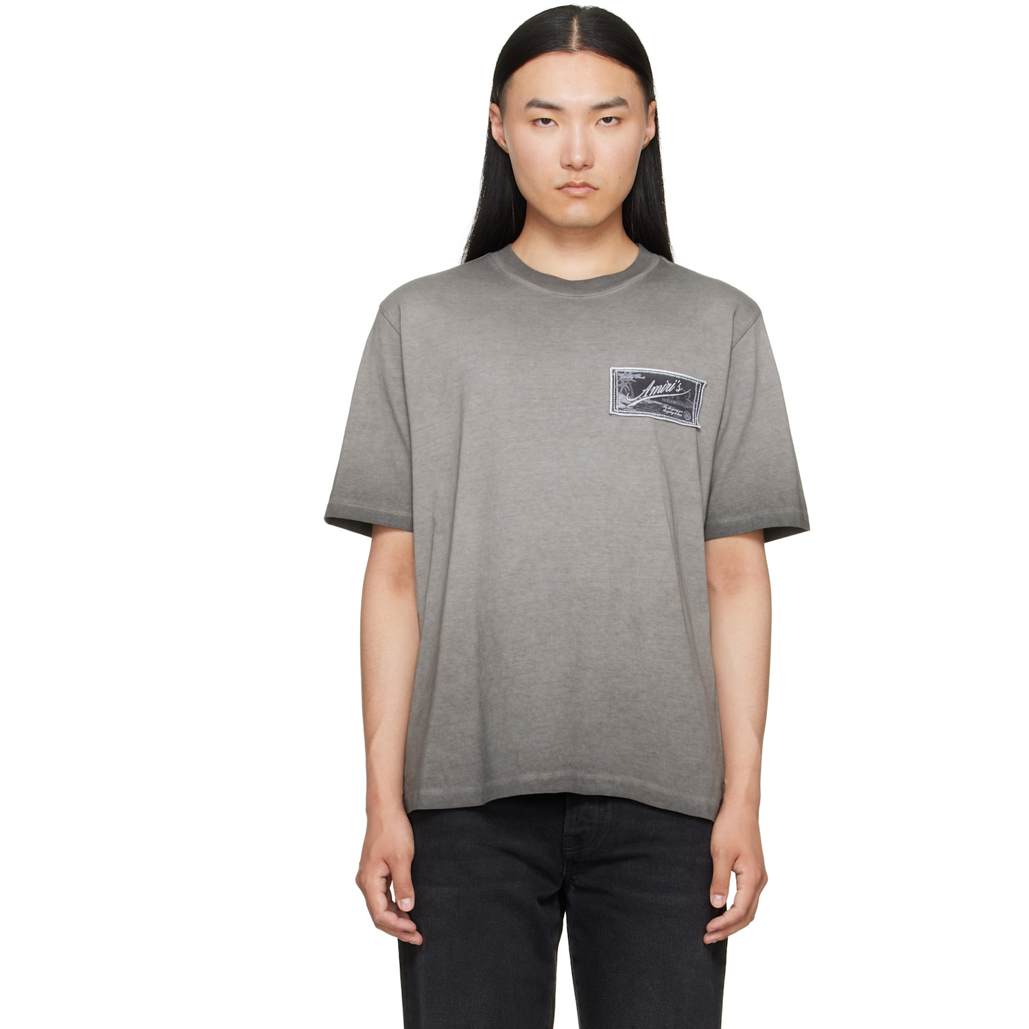 AMIRI Gray 'Amiri Quality Goods' Label T-shirt