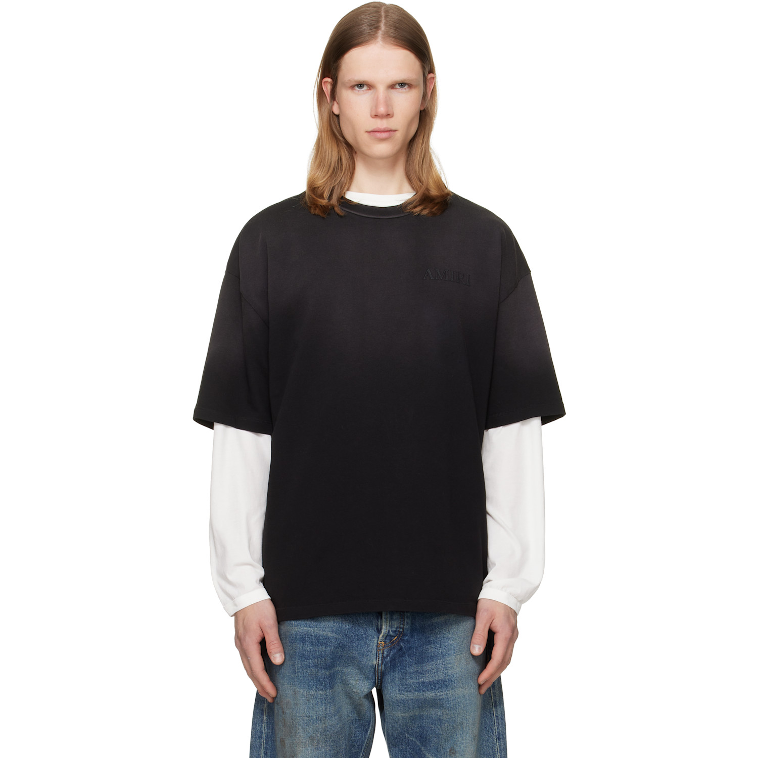 AMIRI Black Bandana Patch Oversized T-shirt