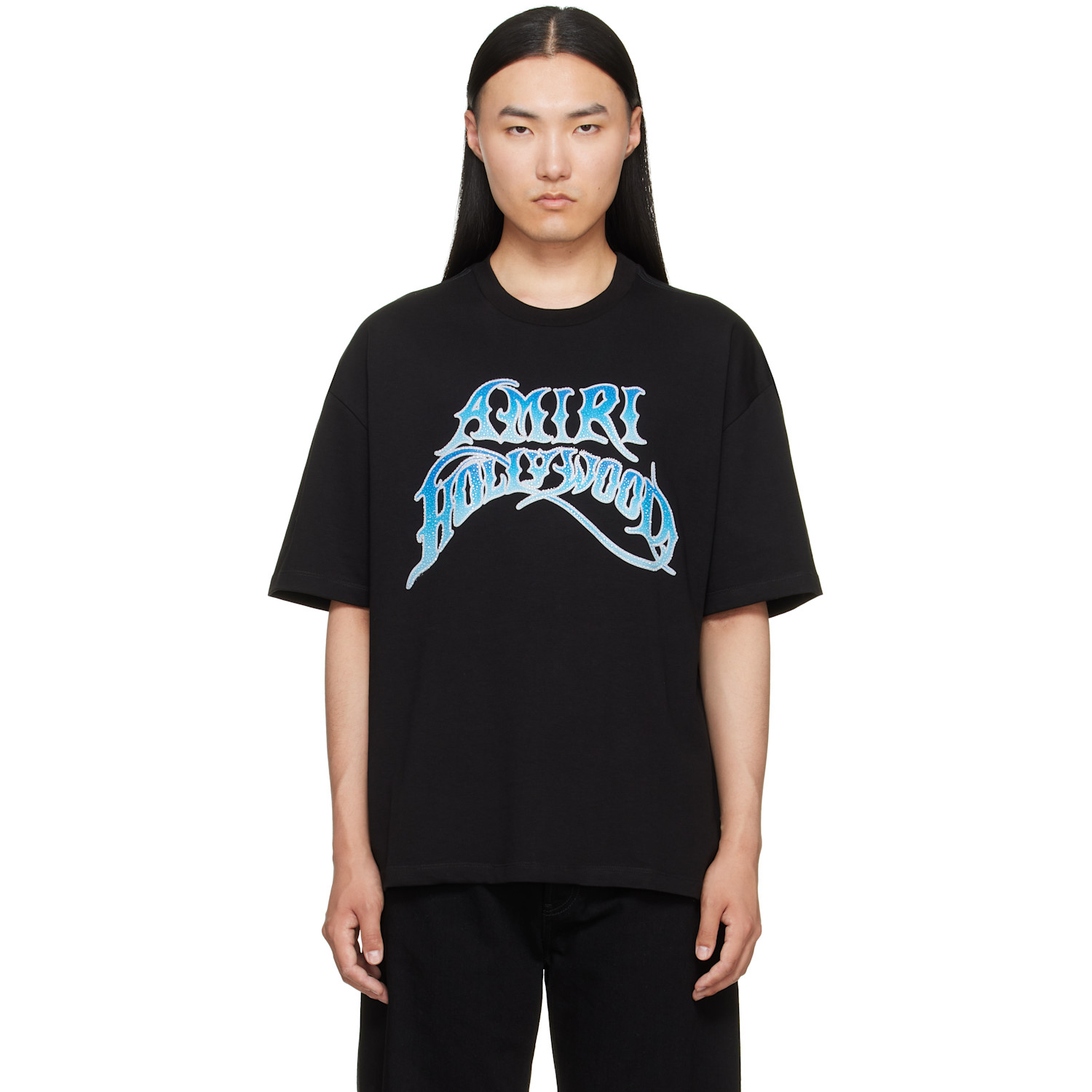 AMIRI Black Crystal Skater T-shirt