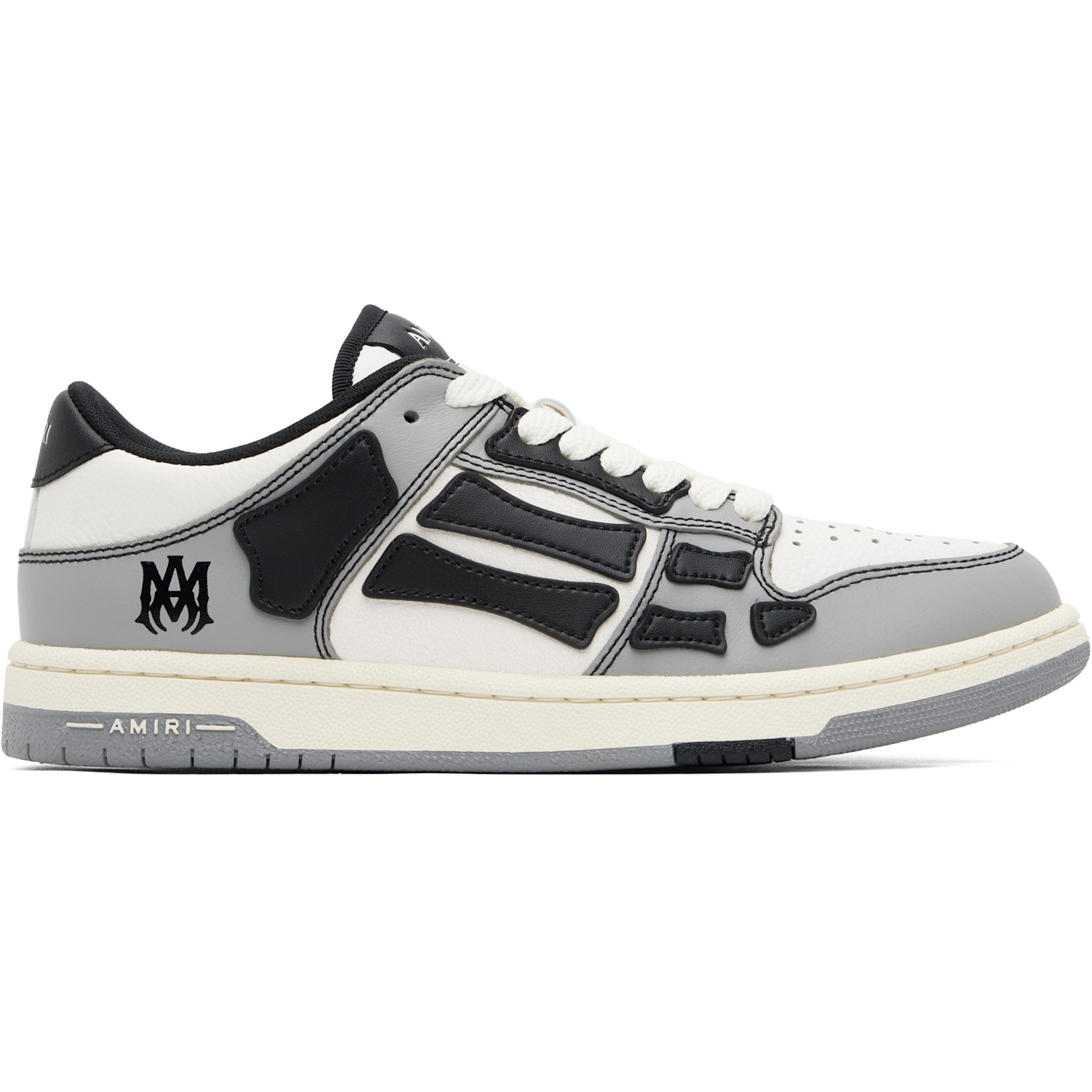 AMIRI Gray & White Varsity Skel-Top Low Sneakers