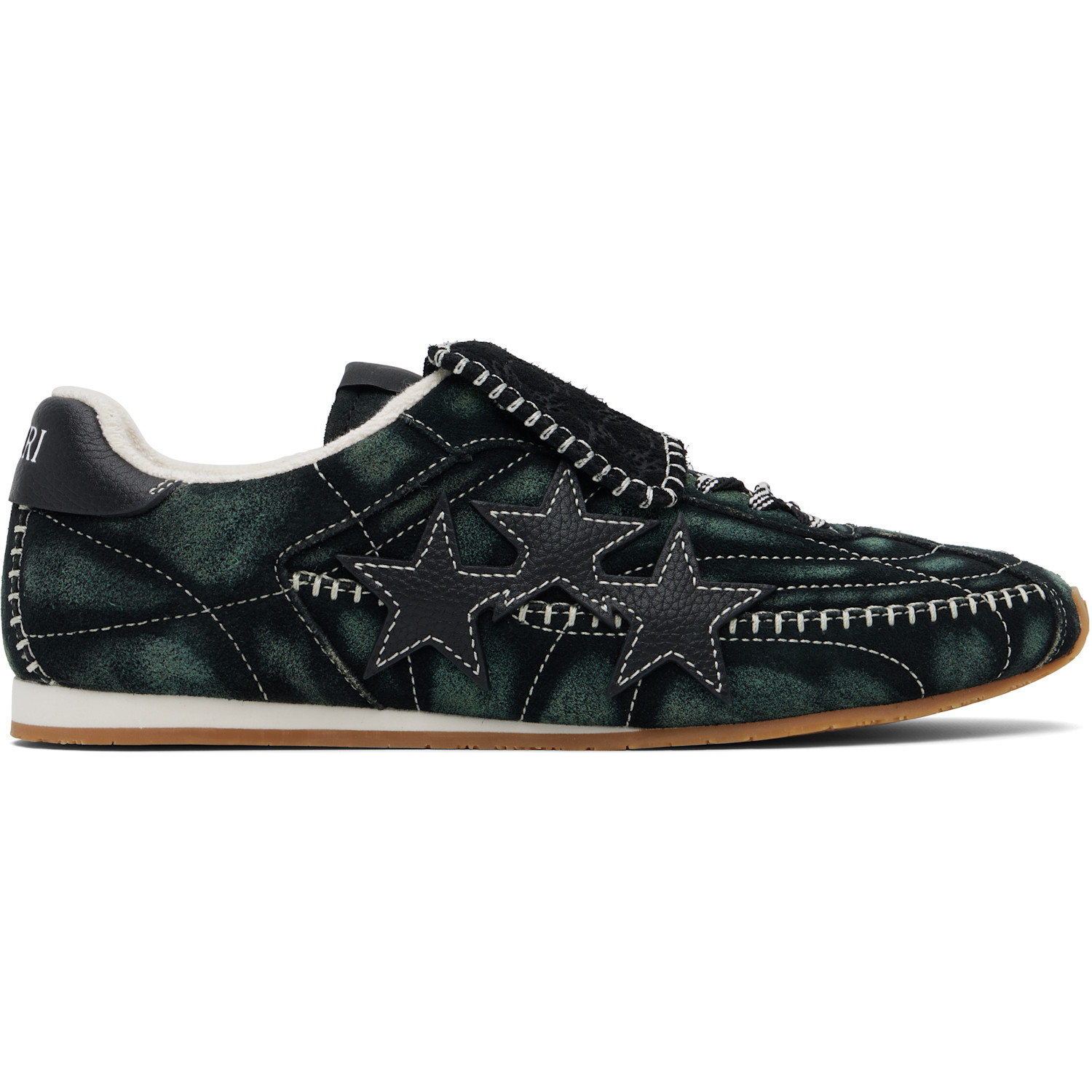 AMIRI Black & Green Pacific Flat Sneakers