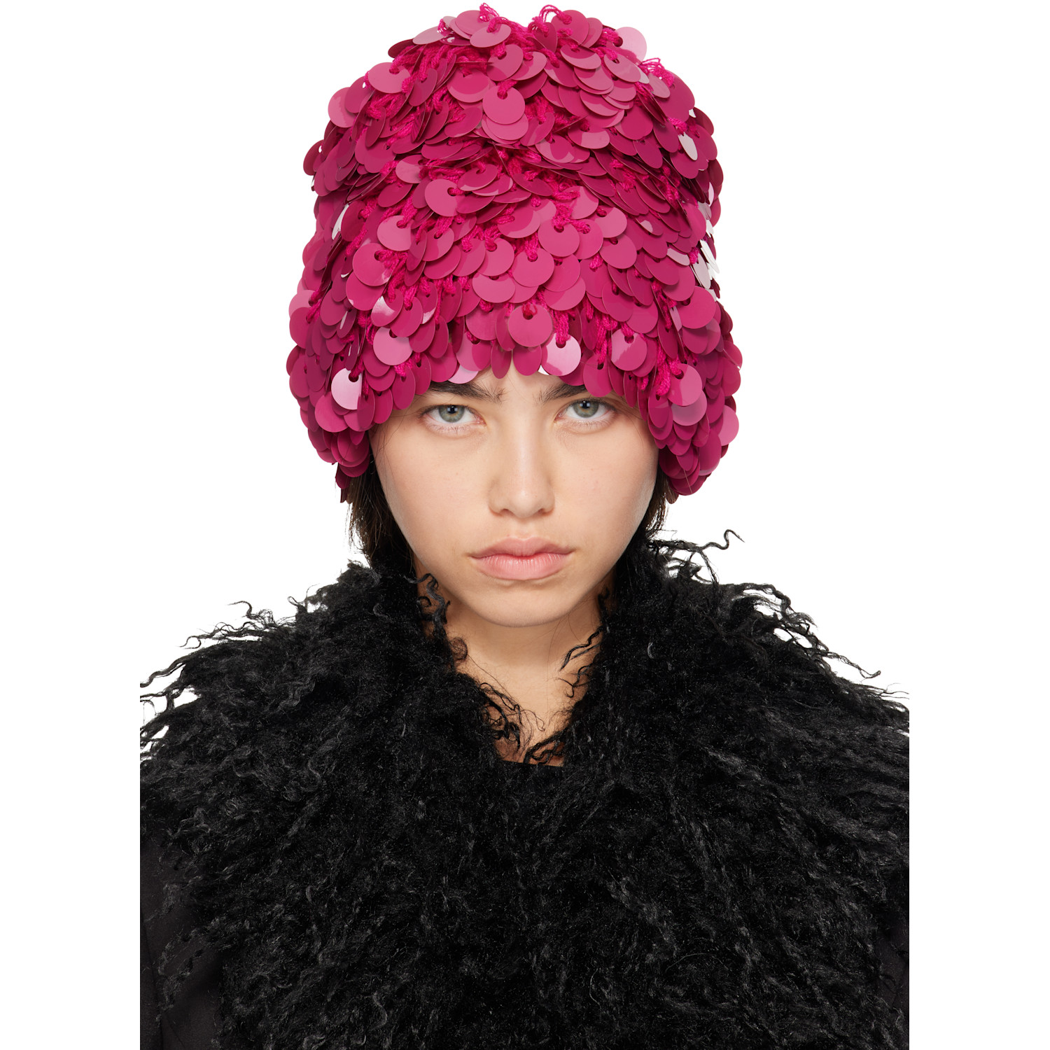 Anna Sui Pink Pailettes Beanie