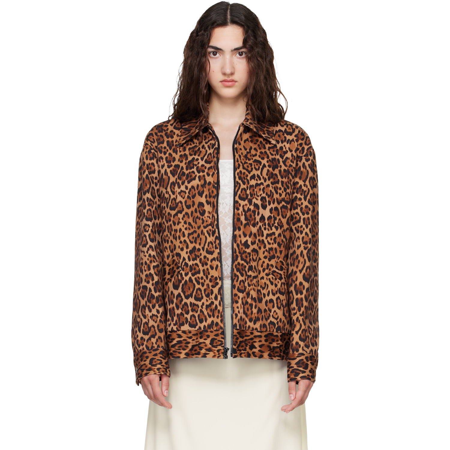 Anna Sui Tan Leopard Jacket