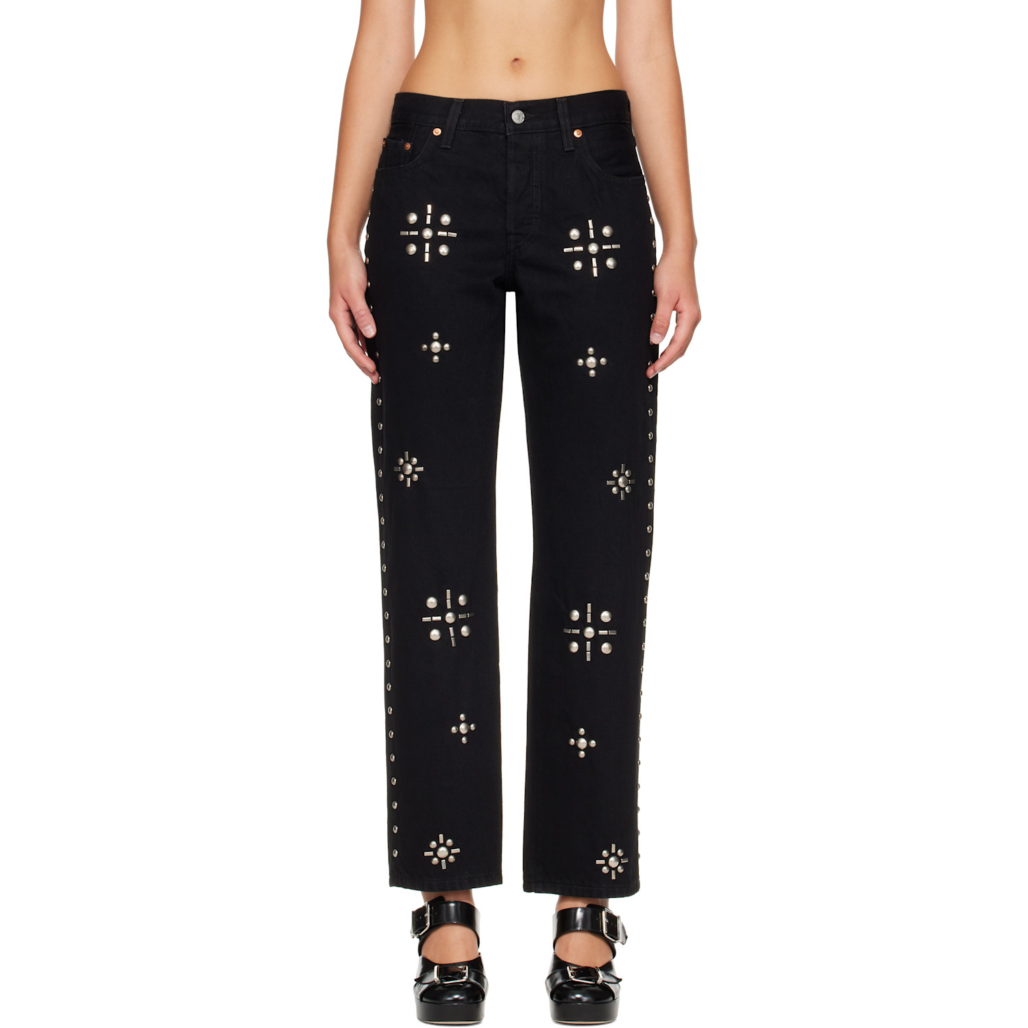 Anna Sui Black Studded Jeans