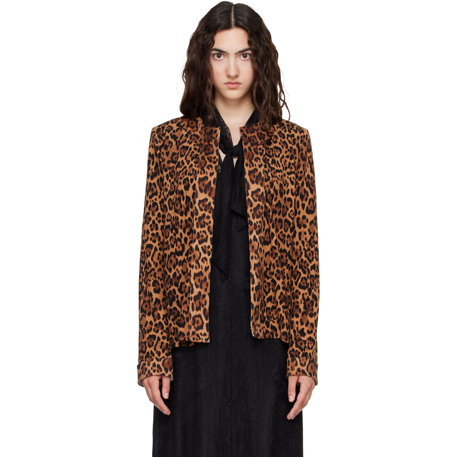 Anna Sui Tan Leopard Cardigan