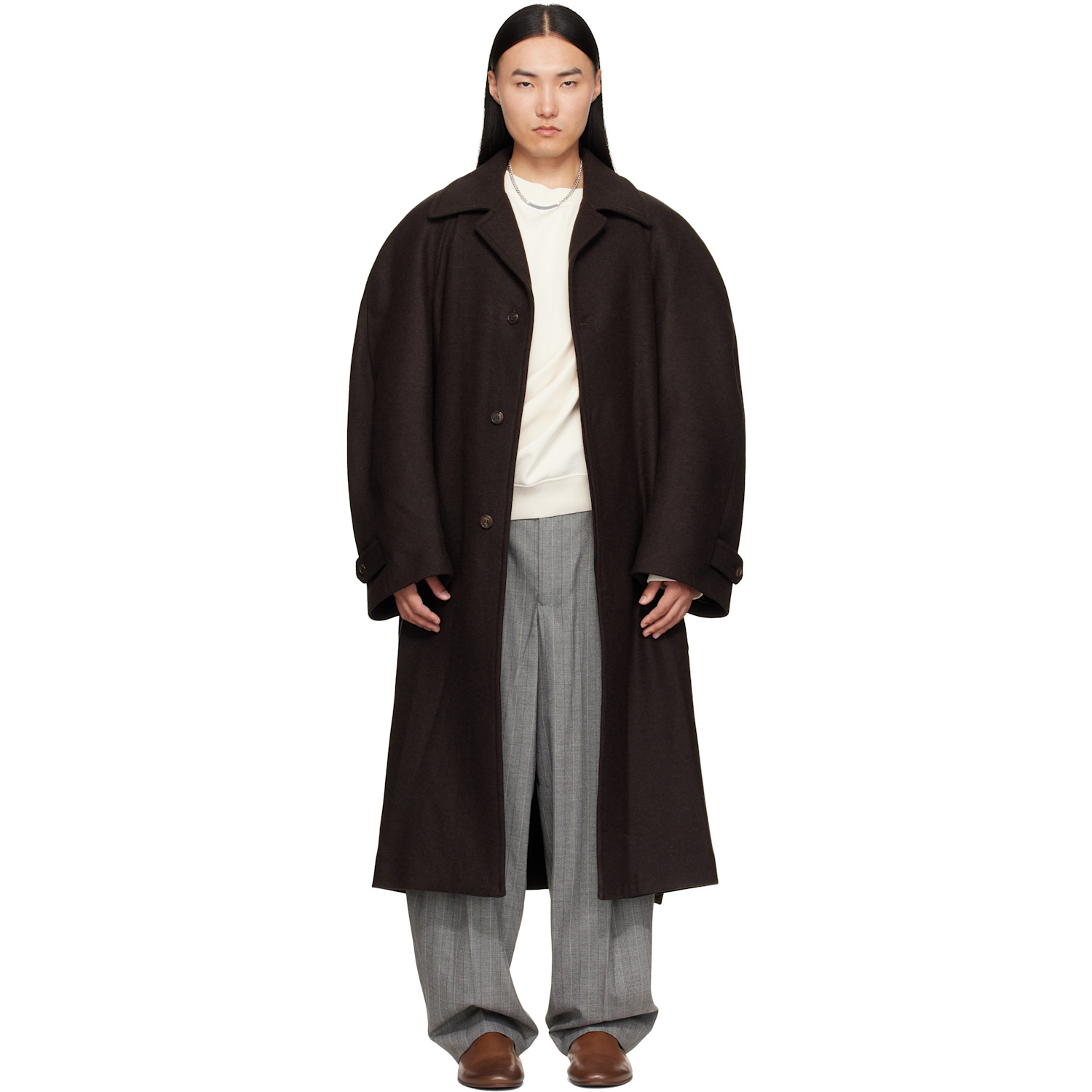 Hed Mayner Brown Twill Coat